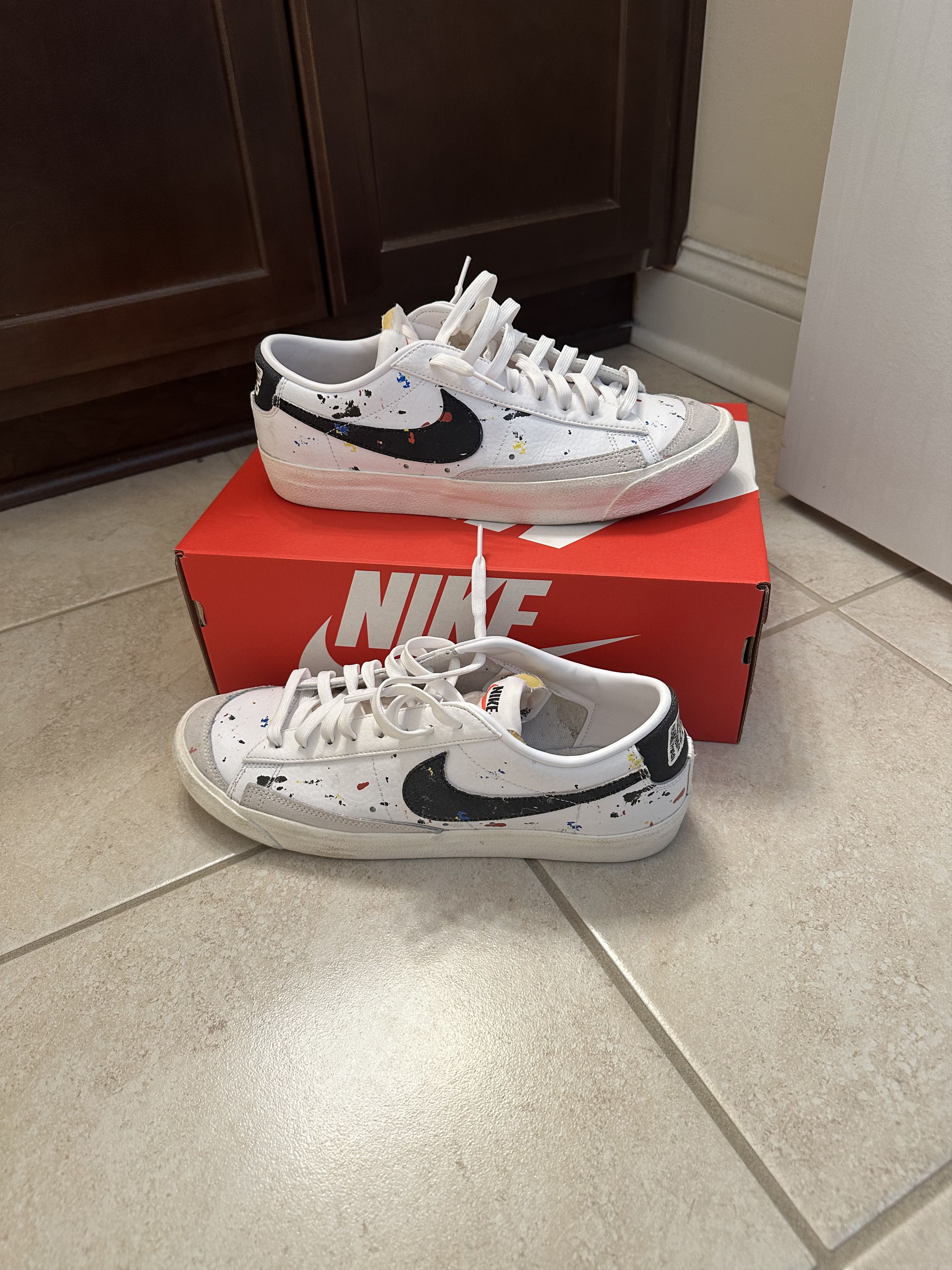 splatter paint nike blazers