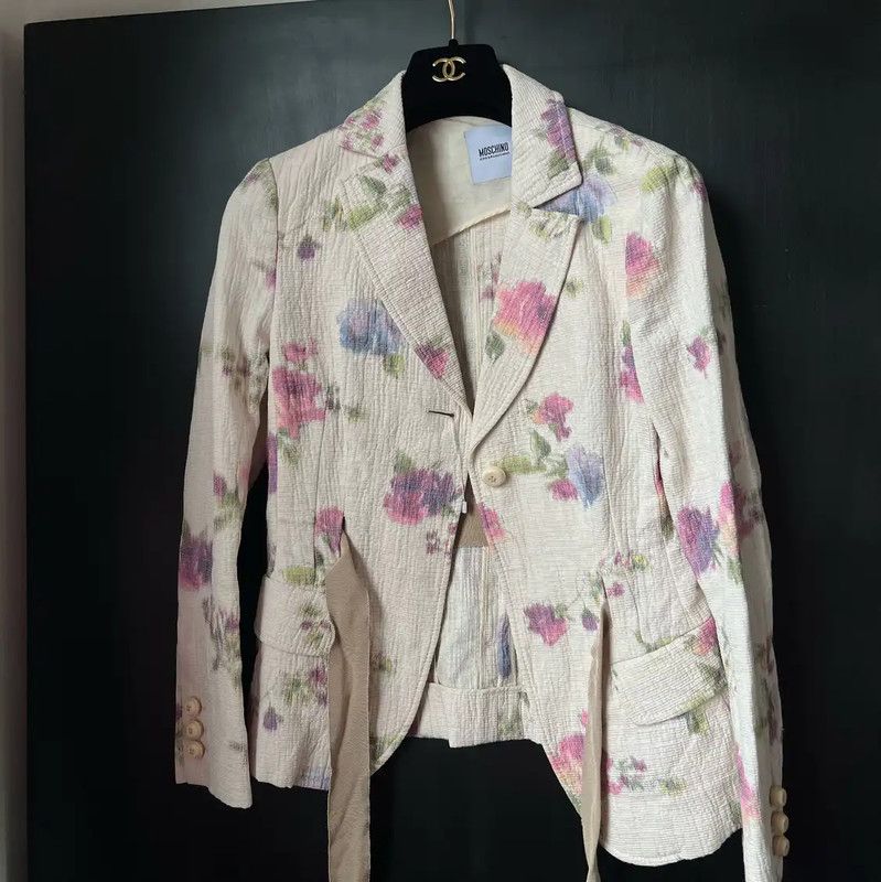 Moschino Moschino Women's Pink Floral Jacket 0089 Size S / US 4 / IT 40 - 1 Thumbnail