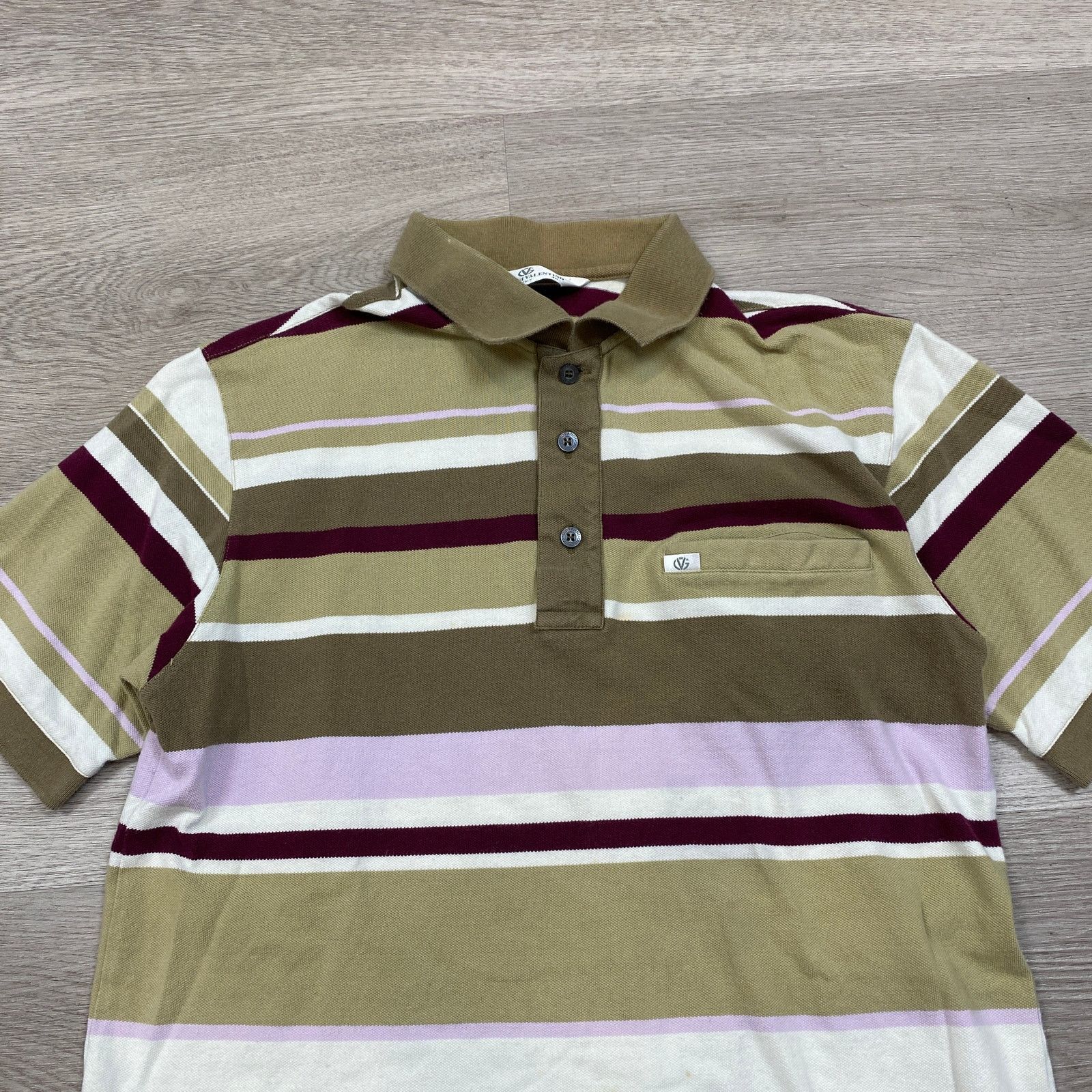 Designer × Valentino × Vintage Vintage Giovanni Valentino Italy Striped Polo Shirt Men's 46 Size US S / EU 44-46 / 1 - 2 Thumbnail