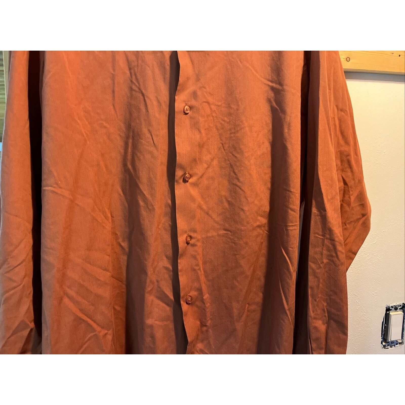 Other Veezo Men’s XL Orange Brown LS Button Polyester Blend Shirt Size US XL / EU 56 / 4 - 9 Thumbnail