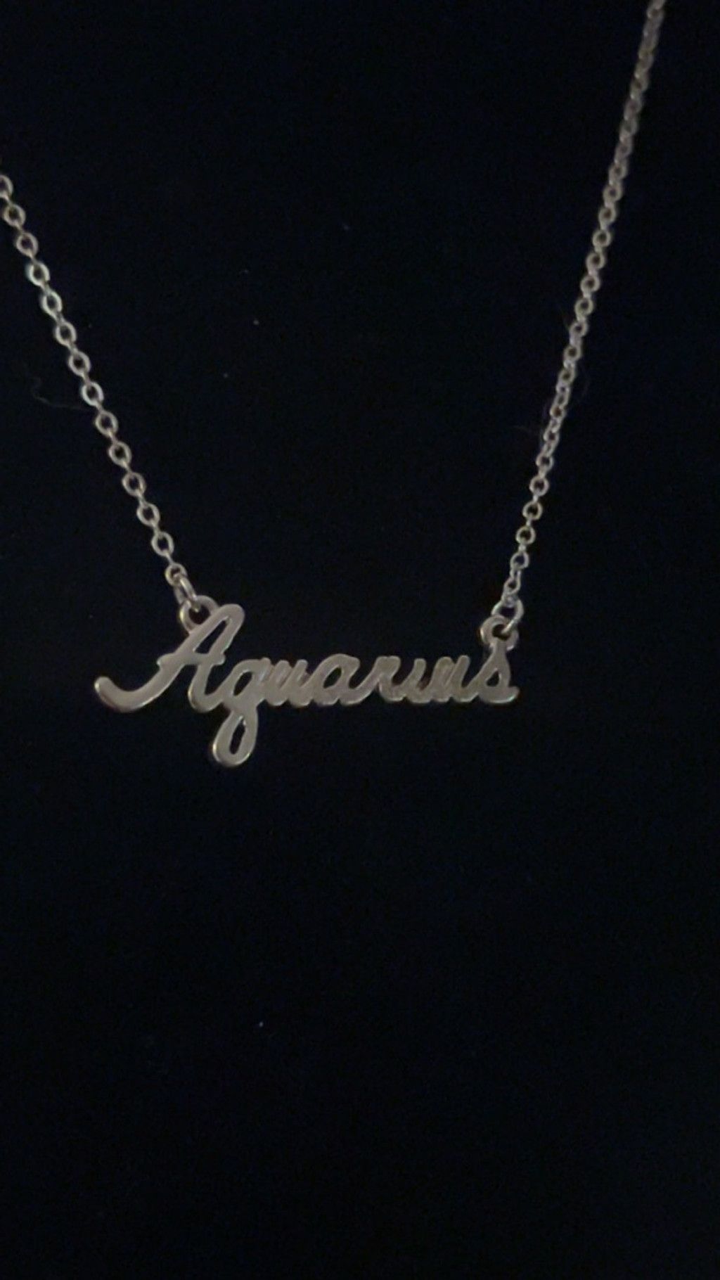 The Unbranded Brand Women's Unbranded Gold Tone Aquarius Script Necklace One Siz Size ONE SIZE - 1 Thumbnail
