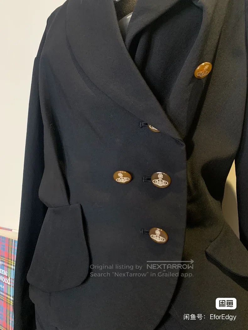 Vivienne Westwood Vivienne Westwood Black asymmetrical jacket and skirt suit Size L / US 10 / IT 46 - 4 Thumbnail