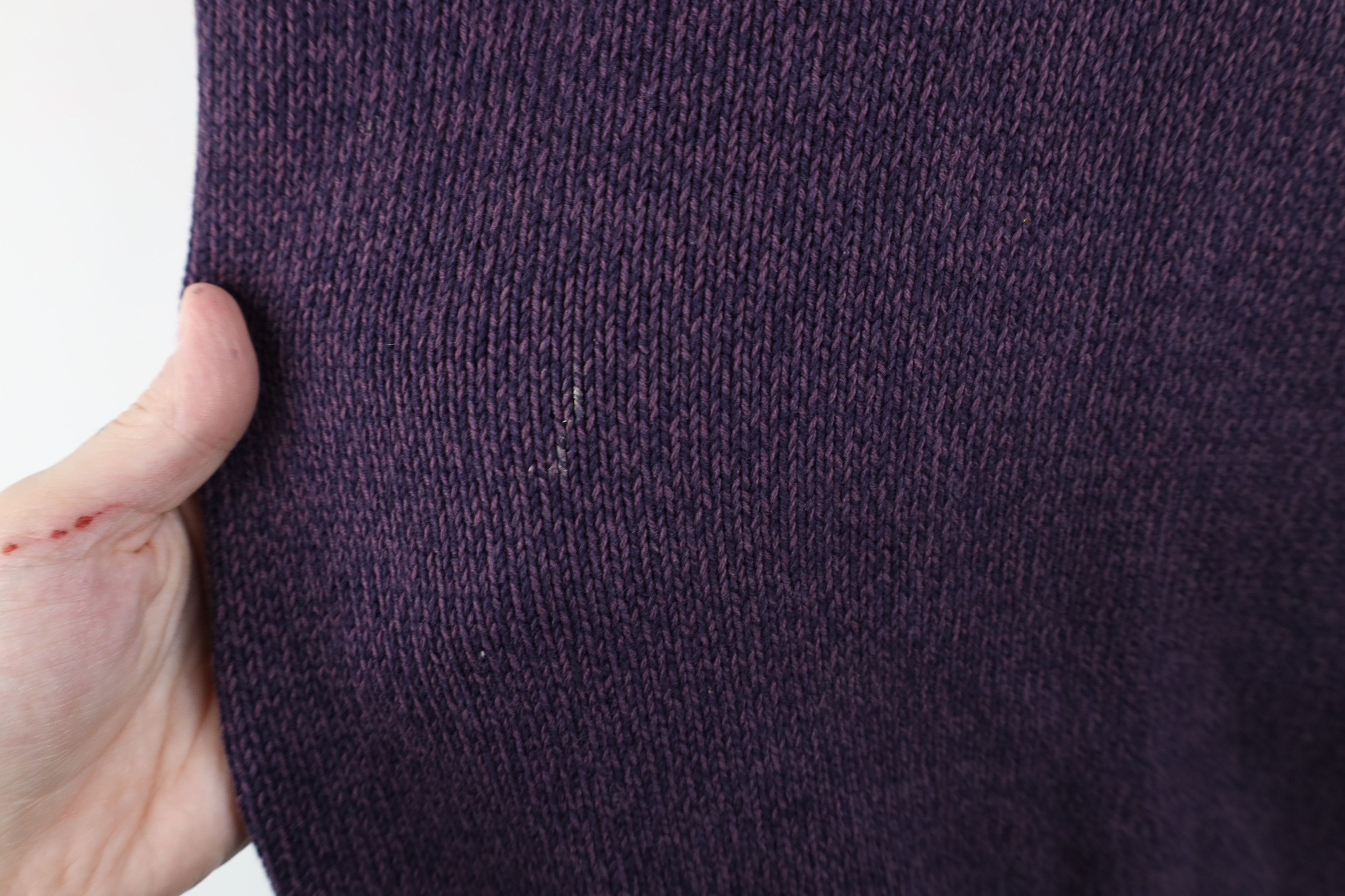 Eddie Bauer × Vintage Vintage Eddie Bauer Blank Cotton Knit Henley Sweater Purple Size US L / EU 52-54 / 3 - 5 Thumbnail