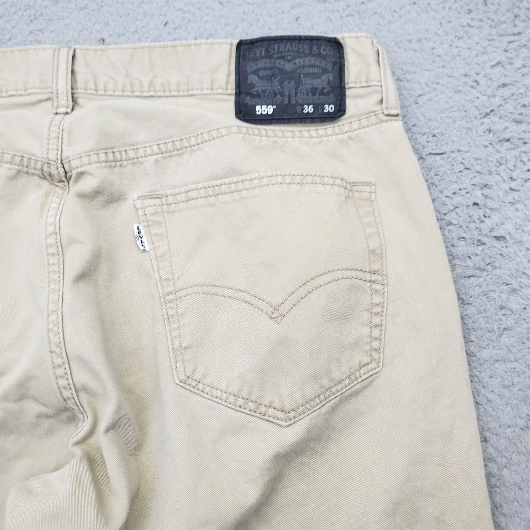 Levi's Levi's 559 Jeans Mens 36x30 Tan Denim Stretch Straight Fit White Tab Streetwear Shirt? Size US 36 / EU 52 - 8 Thumbnail