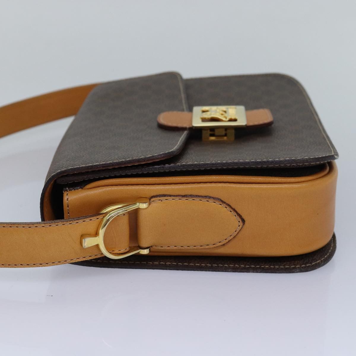 Celine CELINE Macadam Canvas Shoulder Bag Pvc Leather Brown Size ONE SIZE - 3 Thumbnail