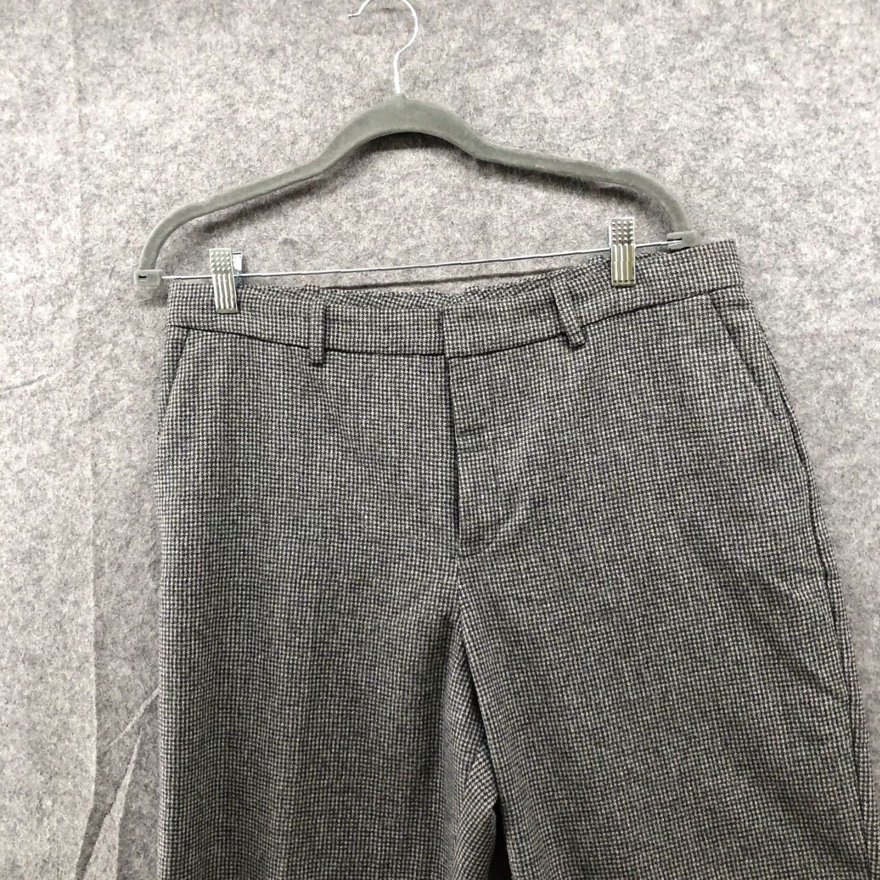 Vintage MNG Wool Blend Plaid High Rise Straight Dress Pants Womens Size 10 Gray Size 32" / US 10 / IT 46 - 3 Thumbnail