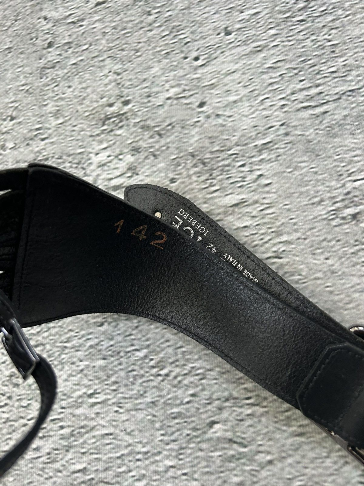 Iceberg Iceberg belt black leather cowboy avant-garde Size 42 - 6 Thumbnail