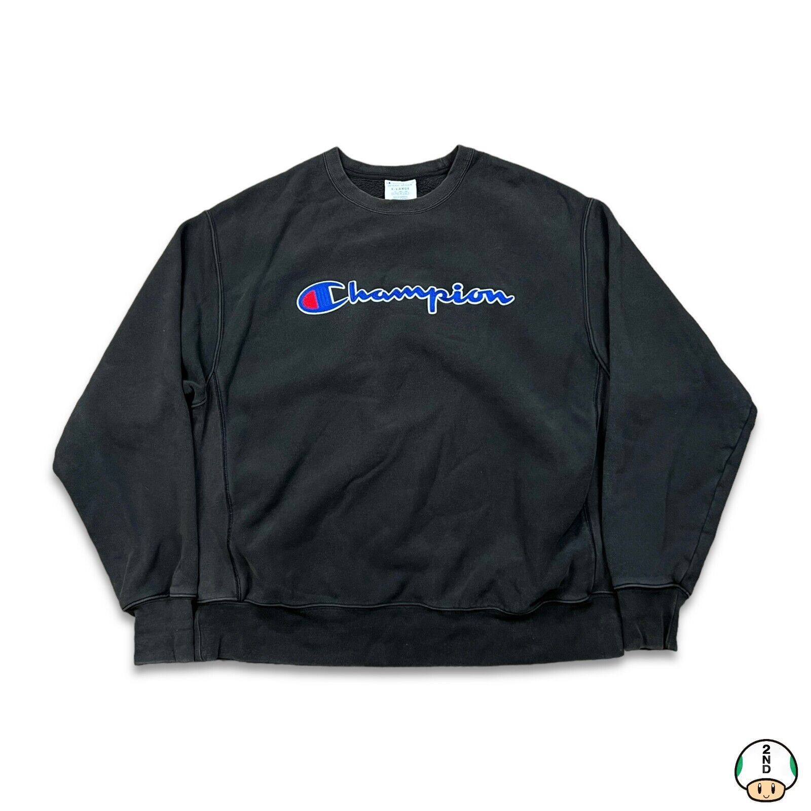 Champion × Vintage Champion Sweatshirt XL Reverse Weave Script Faded Crewneck Size US XL / EU 56 / 4 - 1 Thumbnail