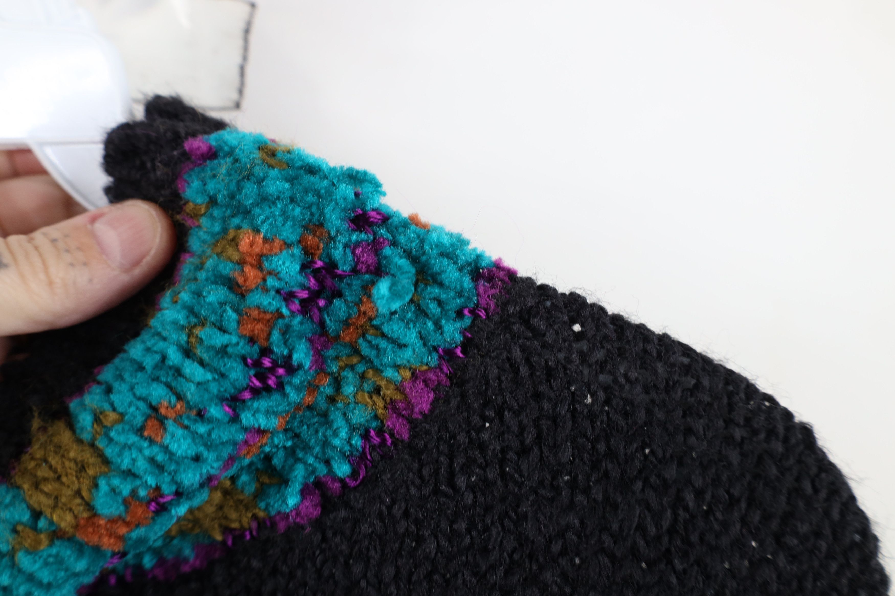 Vintage Vintage 90s Streetwear Geometric Flower Mock Neck Sweater Size XL / US 12-14 / IT 48-50 - 9 Thumbnail