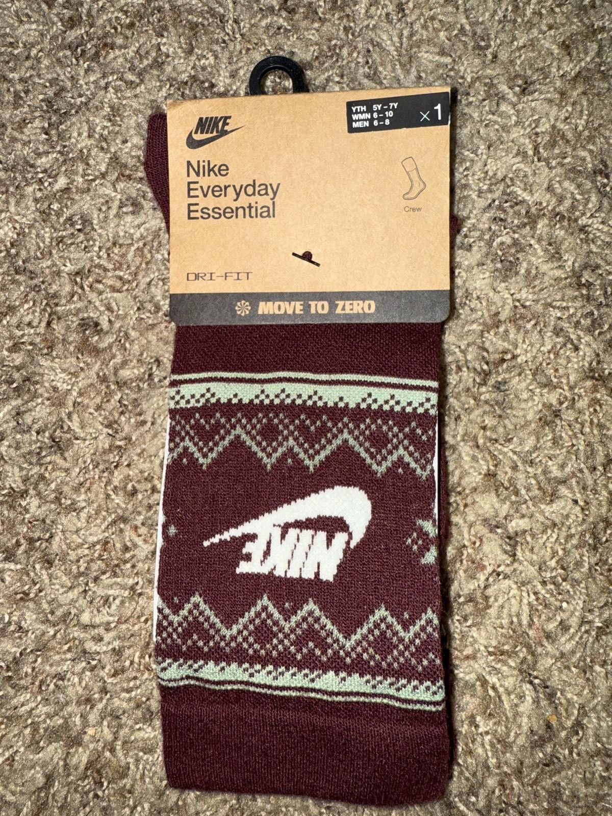 Nike Nike Unisex Everyday Essentials Fair Isle Crew Socks Sample Size ONE SIZE - 1 Thumbnail