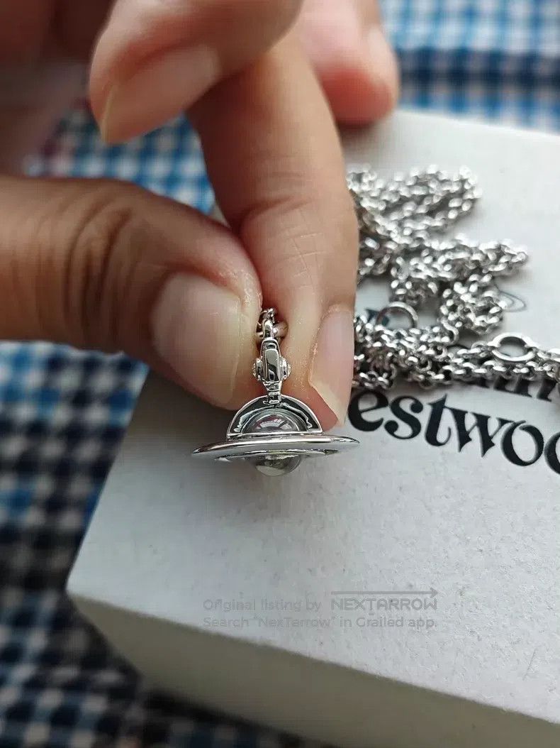 Vivienne Westwood vivienne westwood Silver Small Orb Necklace Size ONE SIZE - 4 Thumbnail
