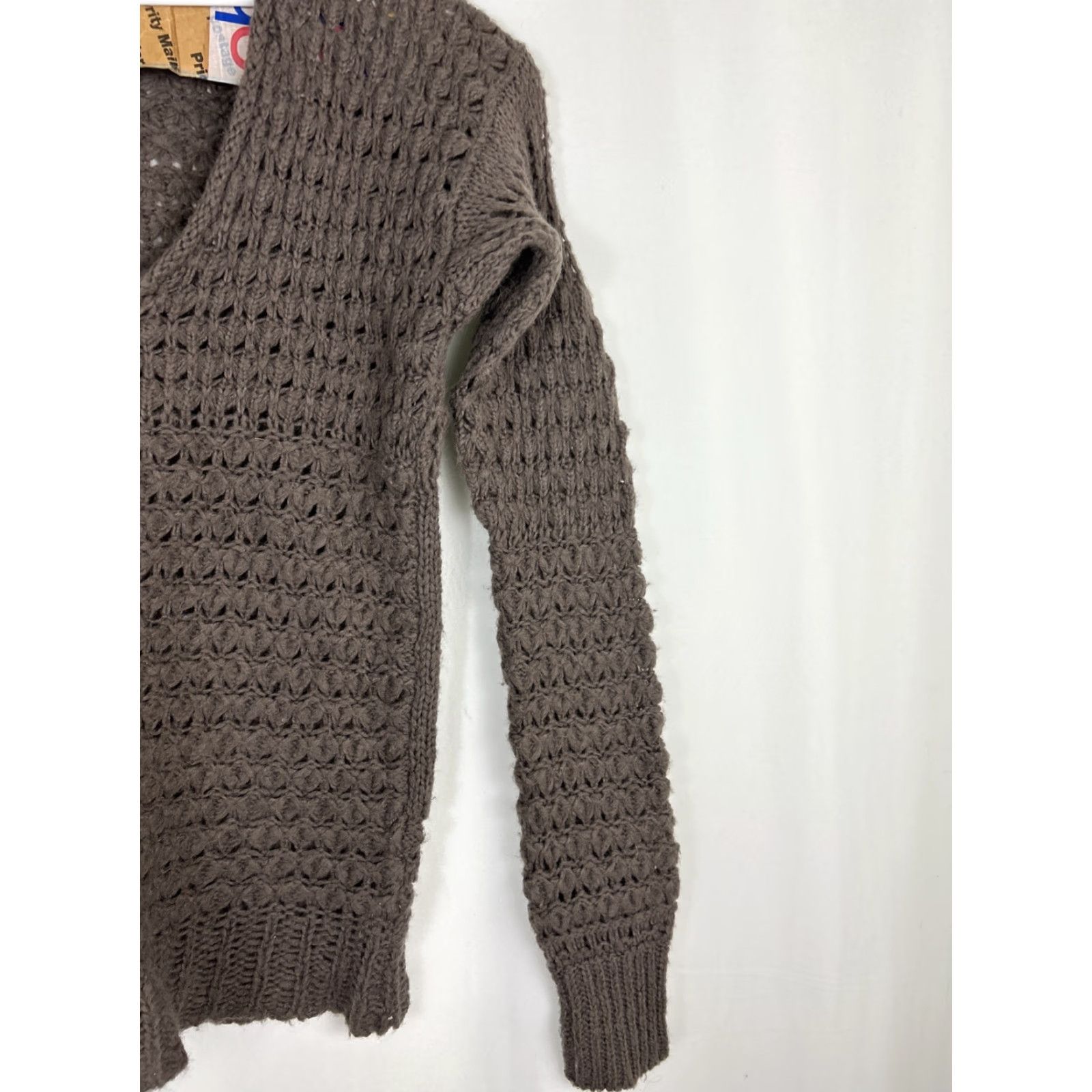 Free People Free People Brown Wool Blend Loose Chunky Knit Pullover Scoop Neck Sweater XS Size XS / US 0-2 / IT 36-38 - 5 Thumbnail