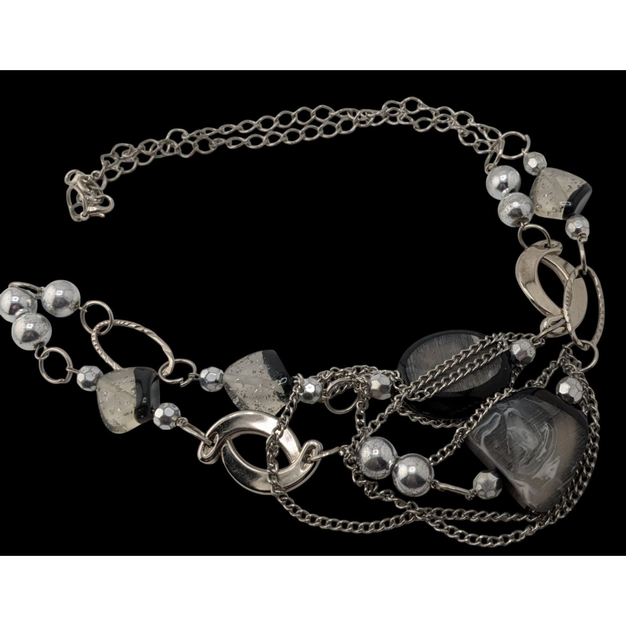 Other Y2K Glam Layered Station Necklace With Metal And Acrylic Bea Size ONE SIZE - 3 Thumbnail