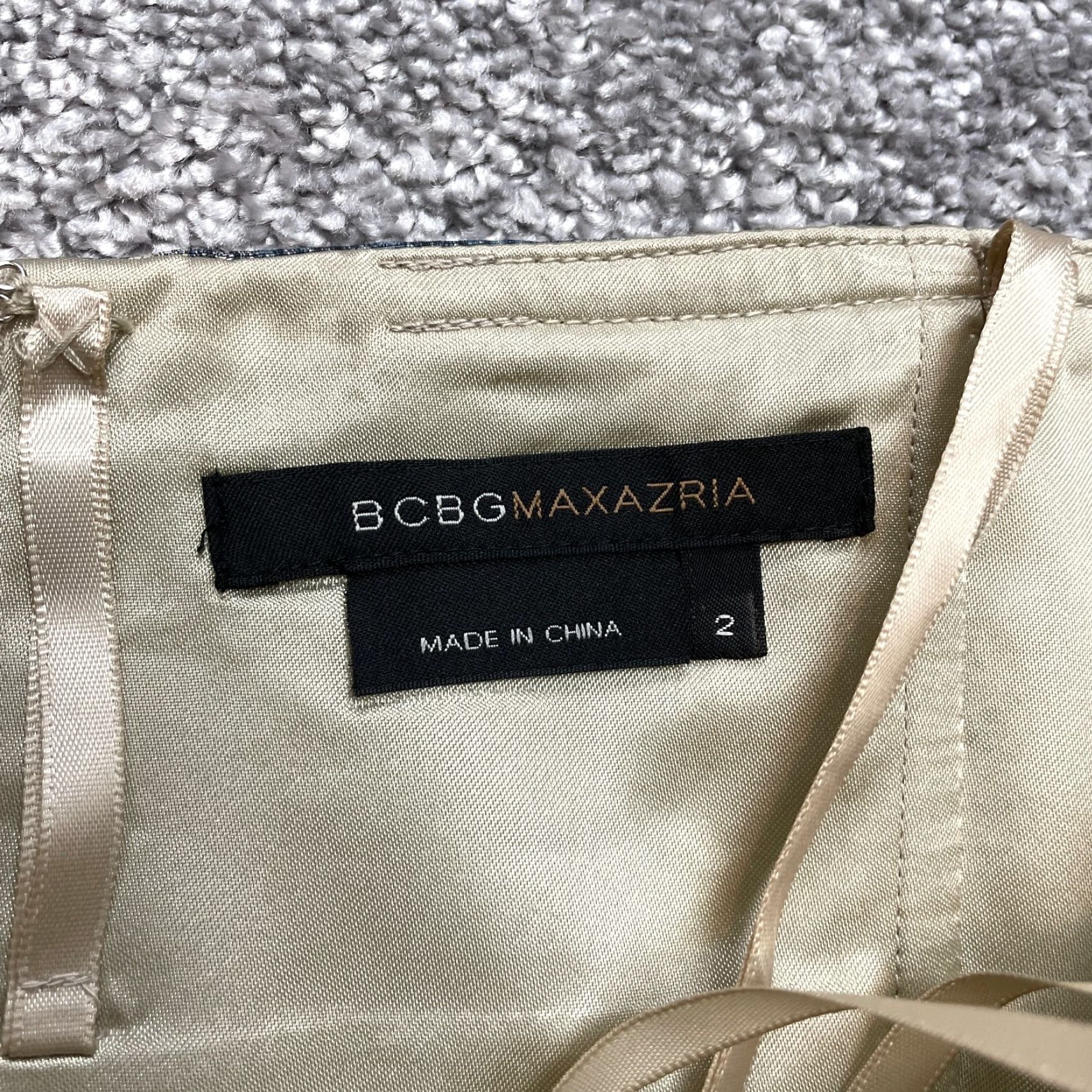Bcbgmaxazria BCBGMAXAZRIA Shift Dress Womens 2 Floral Beige Knee Sleeveless Strapless Linen Silk Dress Size XS / US 0-2 / IT 36-38 - 7 Thumbnail