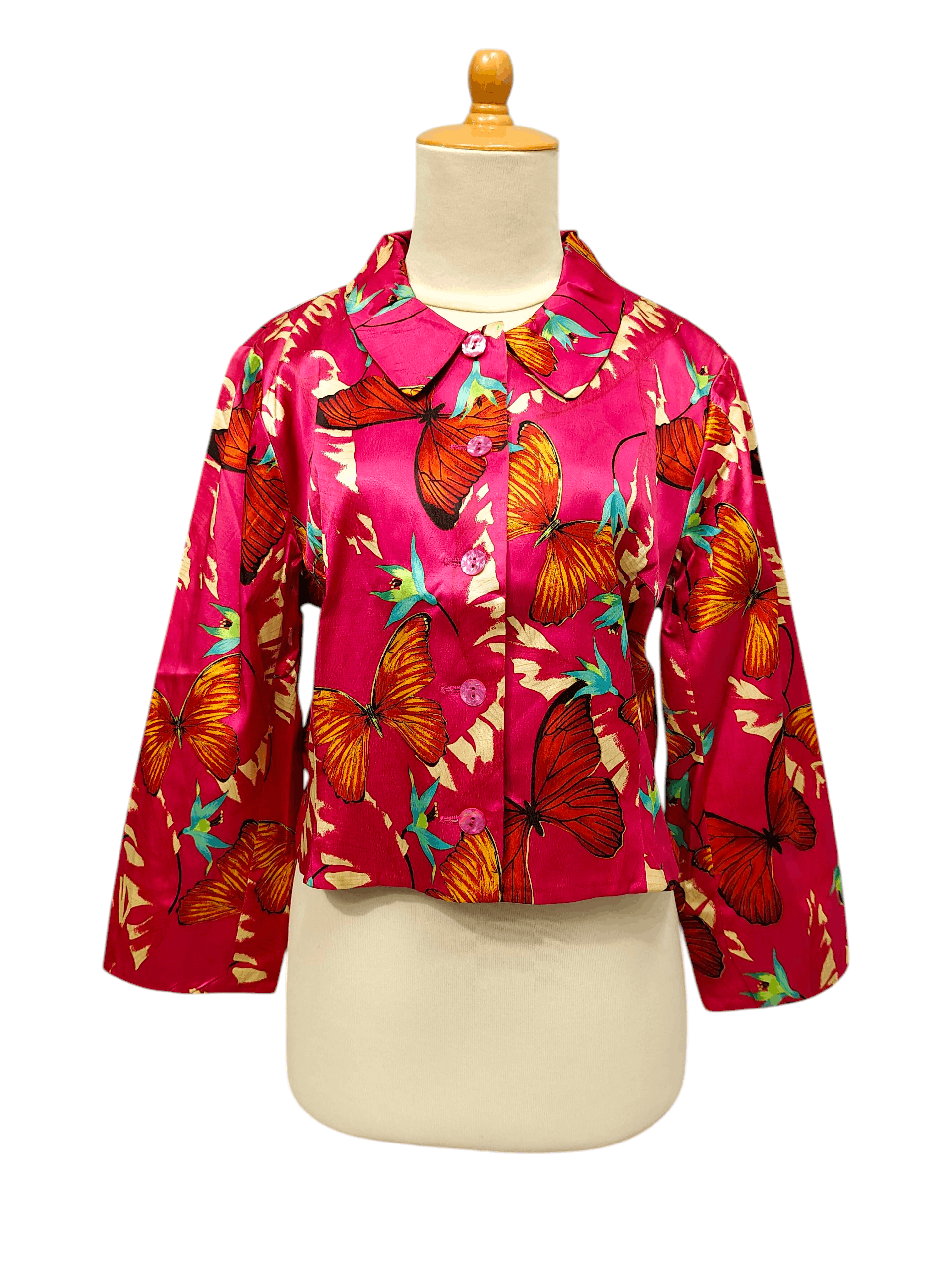 Kenzo 90s Kenzo Jungle❤️‍🔥Butterfly Florals Art Cropped Jacket Size M / US 6-8 / IT 42-44 - 1 Thumbnail