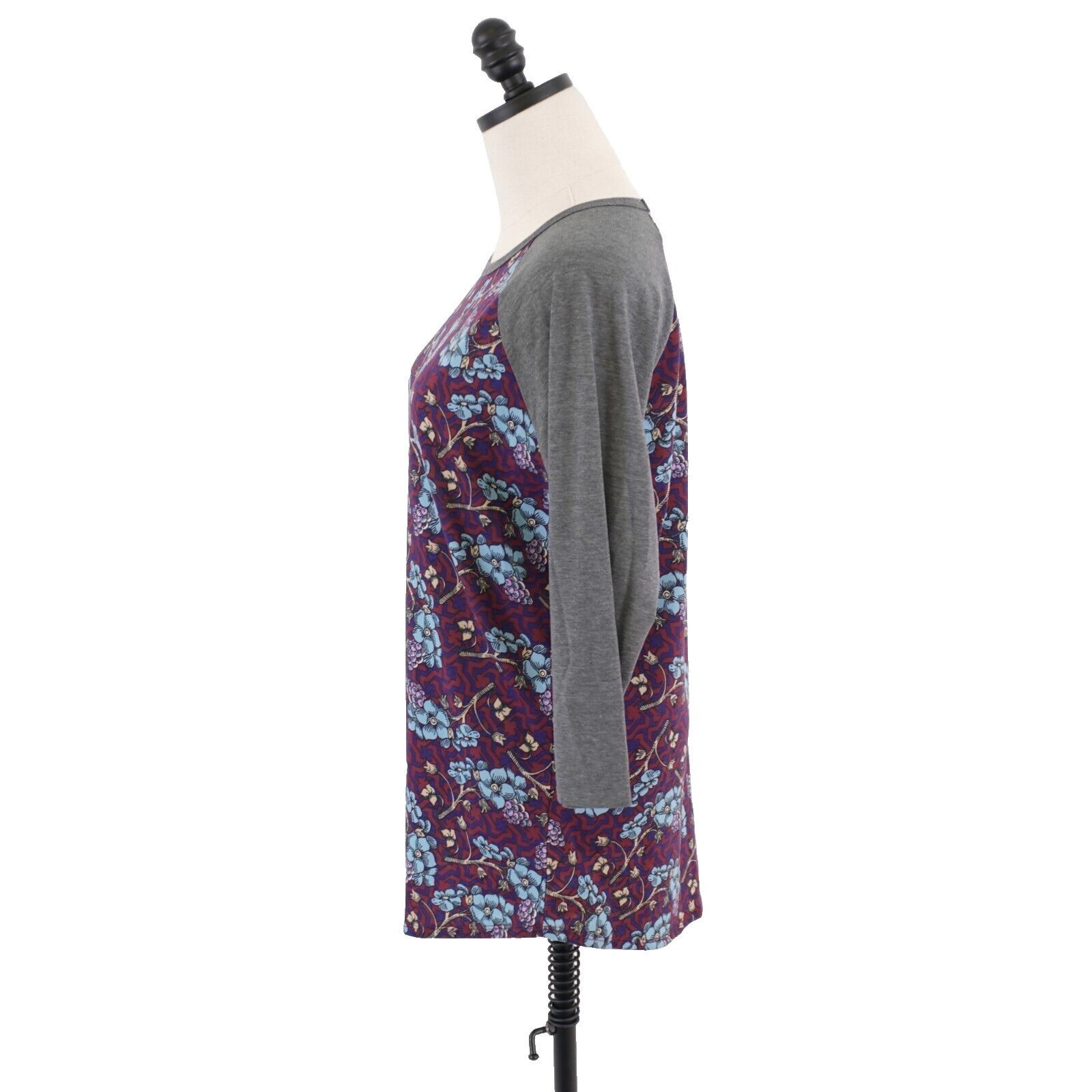Designer NEW LulaRoe Randy Medium Purple Blue Gray Floral 3/4 Sleeve Size M / US 6-8 / IT 42-44 - 5 Thumbnail