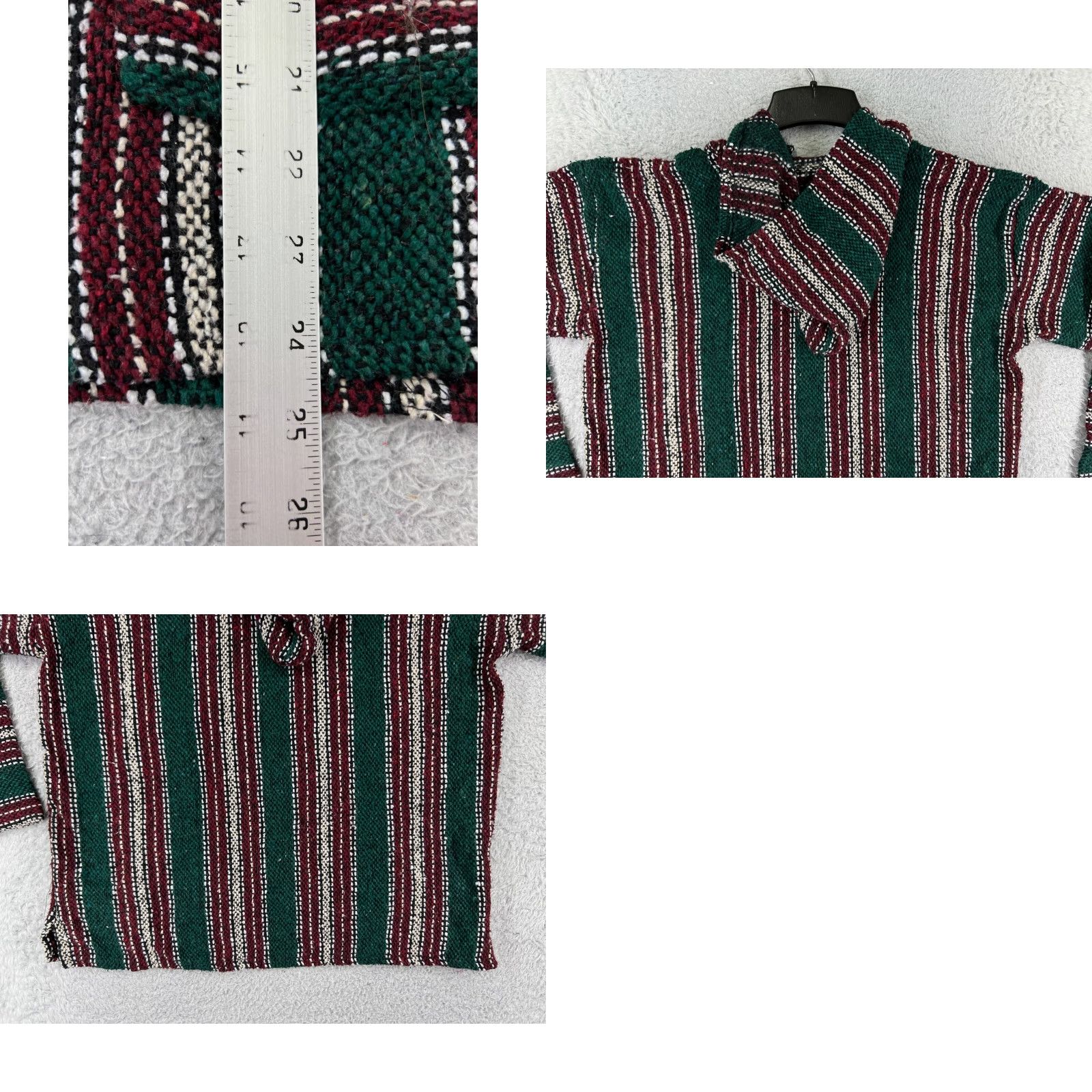 Vintage Franks Hoodie Mens Large Green Acrylic Blend Drug Rug Mexico Poncho Crew Neck Hooded Pockets Shirt Style All Seasons Vintage: No Size US L / EU 52-54 / 3 - 9 Thumbnail