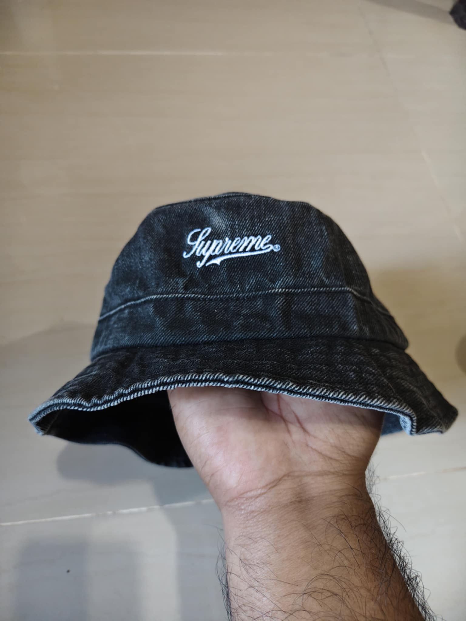 Supreme SS24 Supreme Coated Denim Crusher Black Size ONE SIZE - 1 Thumbnail