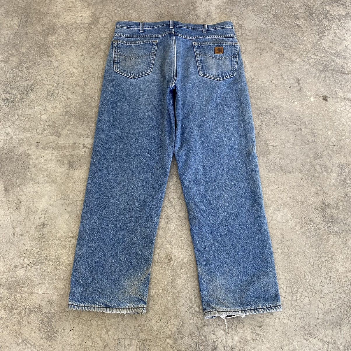 Carhartt VTG Carhartt Blanket Lined Relaxed Fit Faded Blue Jeans Size US 36 / EU 52 - 14 Thumbnail