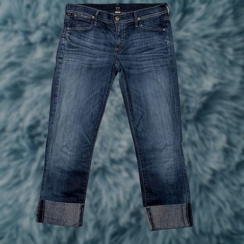 Citizens Of Humanity Citizens of Humanity Jeans Cropped Straight Leg Women's Size 30 Blue Denim Dark Wash Spandex Cotton Pockets Stretch Modern 90s** Size 30" / US 8 / IT 44 - 1 Thumbnail