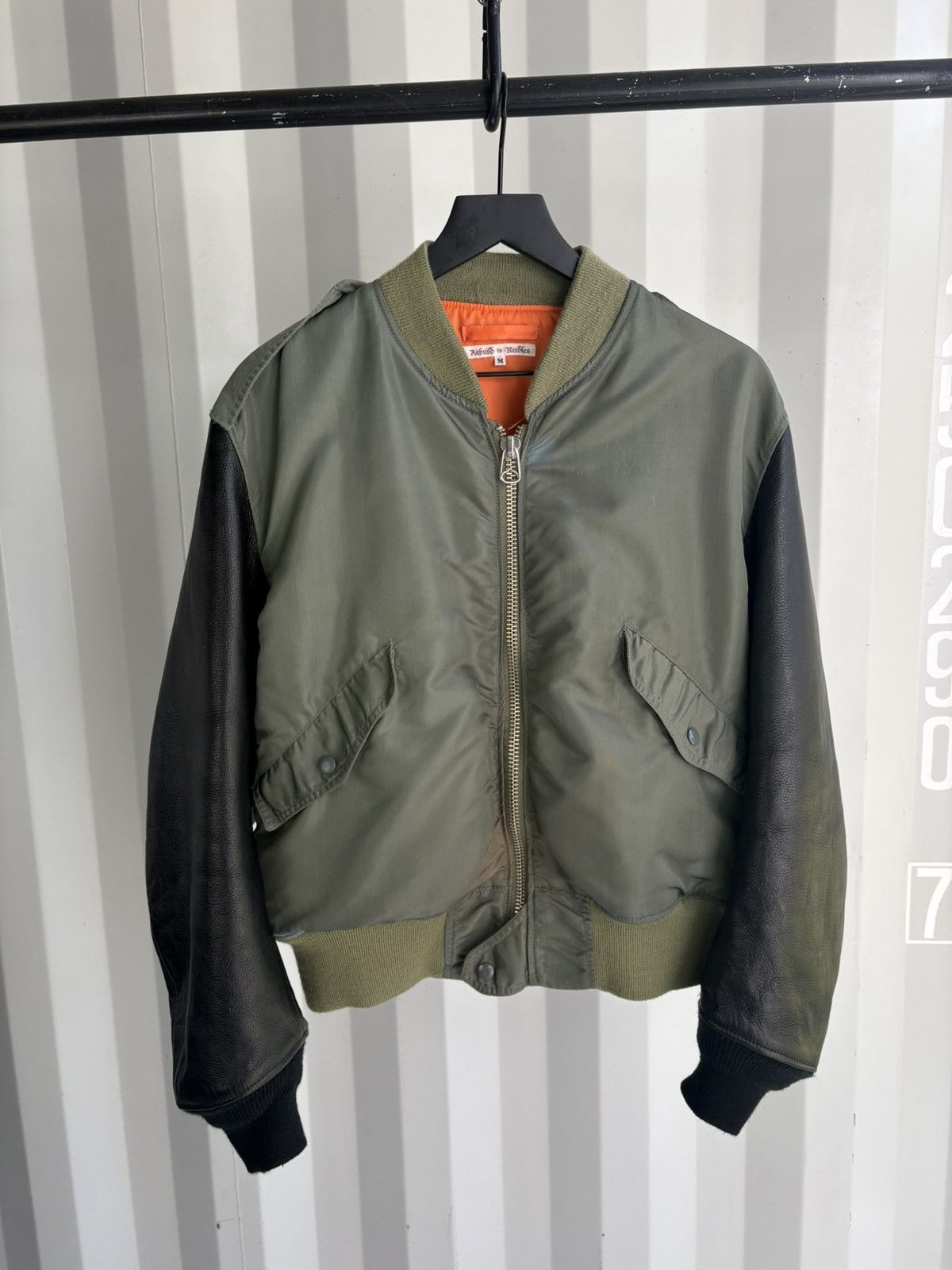 Needles Rebuild MA1 Bomber Jacket Leather Sleeves Size US M / EU 48-50 / 2 - 1 Thumbnail