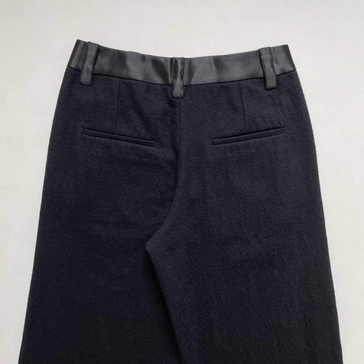 Ann Demeulemeester Brushed Black Wool ‘Wide Leg’ Pants Size US 32 / EU 48 - 14 Thumbnail