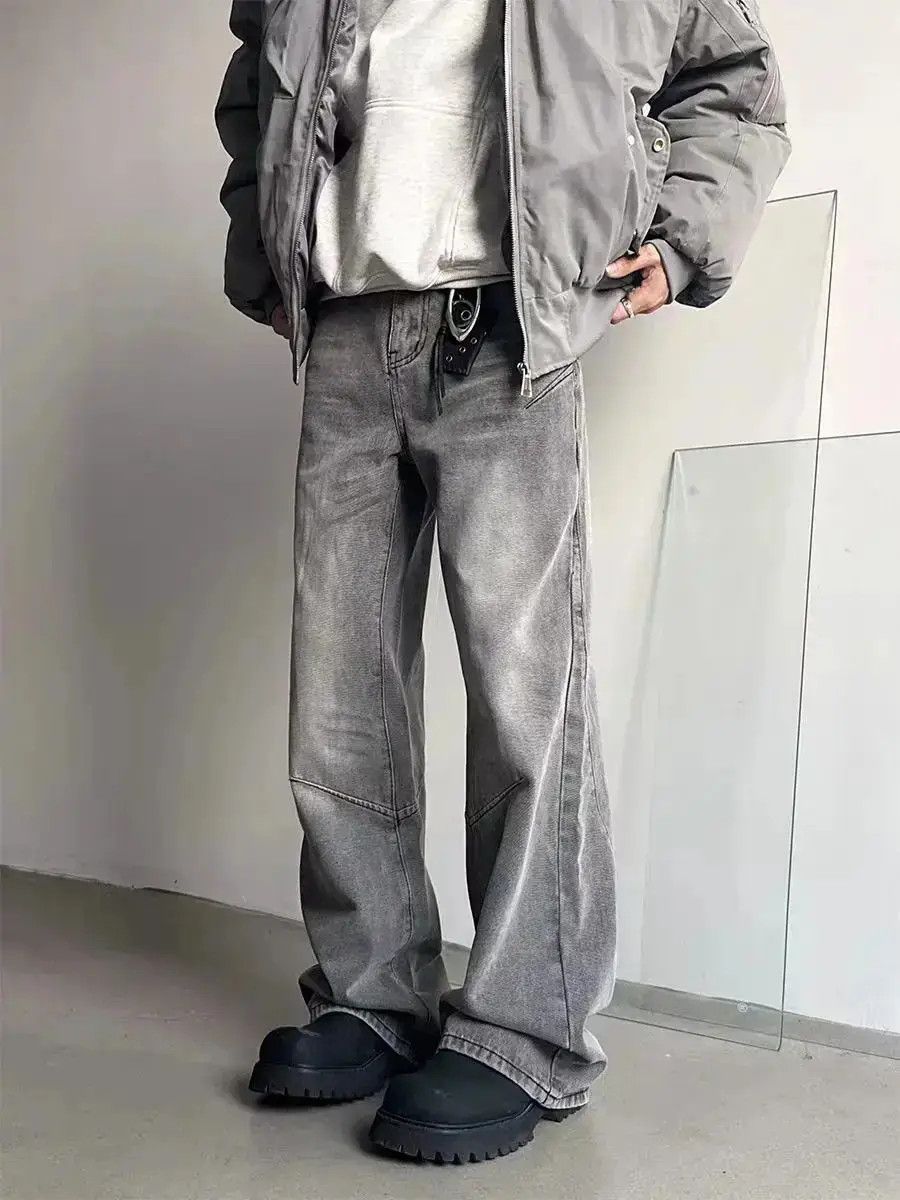Japanese Brand High street Y2K washed smoky grey micro flare baggy jeans Size US 32 / EU 48 - 1 Thumbnail