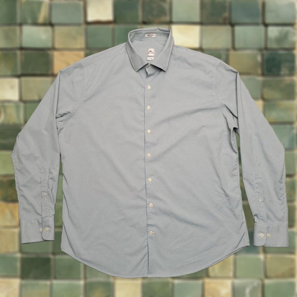 Peter Millar Peter Millar Shirt Mens L Multicolor Micro Check Crown Sport Performance Blend Plaid Cotton Long Sleeve Button-Up Casual Travel Outdoors Golf Mens Size US L / EU 52-54 / 3 - 1 Thumbnail