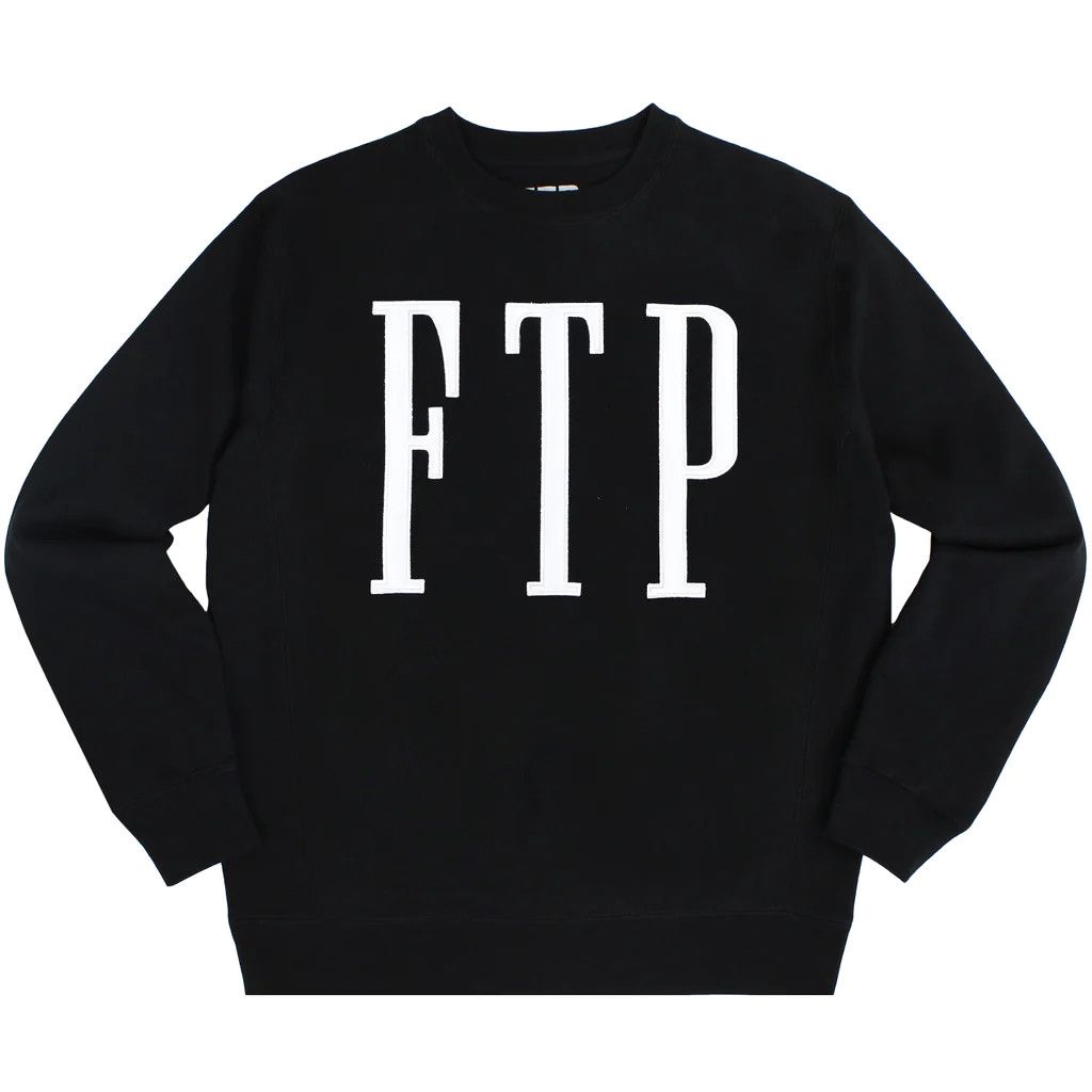 image of Fuck The Population Ftp Fisher Crewneck in Black, Men's (Size Large)