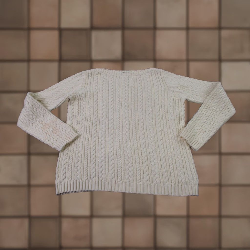 Polo Ralph Lauren Ralph Lauren Sweater Womens L Yellow Cable Knit Fisherman Heavy Preppy Classic Size L / US 10 / IT 46 - 1 Thumbnail