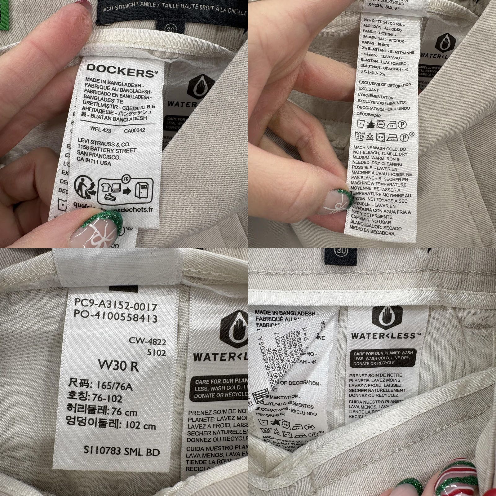 Dockers VINTAGE Dockers Pants Womens 30 Khaki Weekend Chino High Straight Ankle Stretch Workwear Size 30" / US 8 / IT 44 - 8 Thumbnail