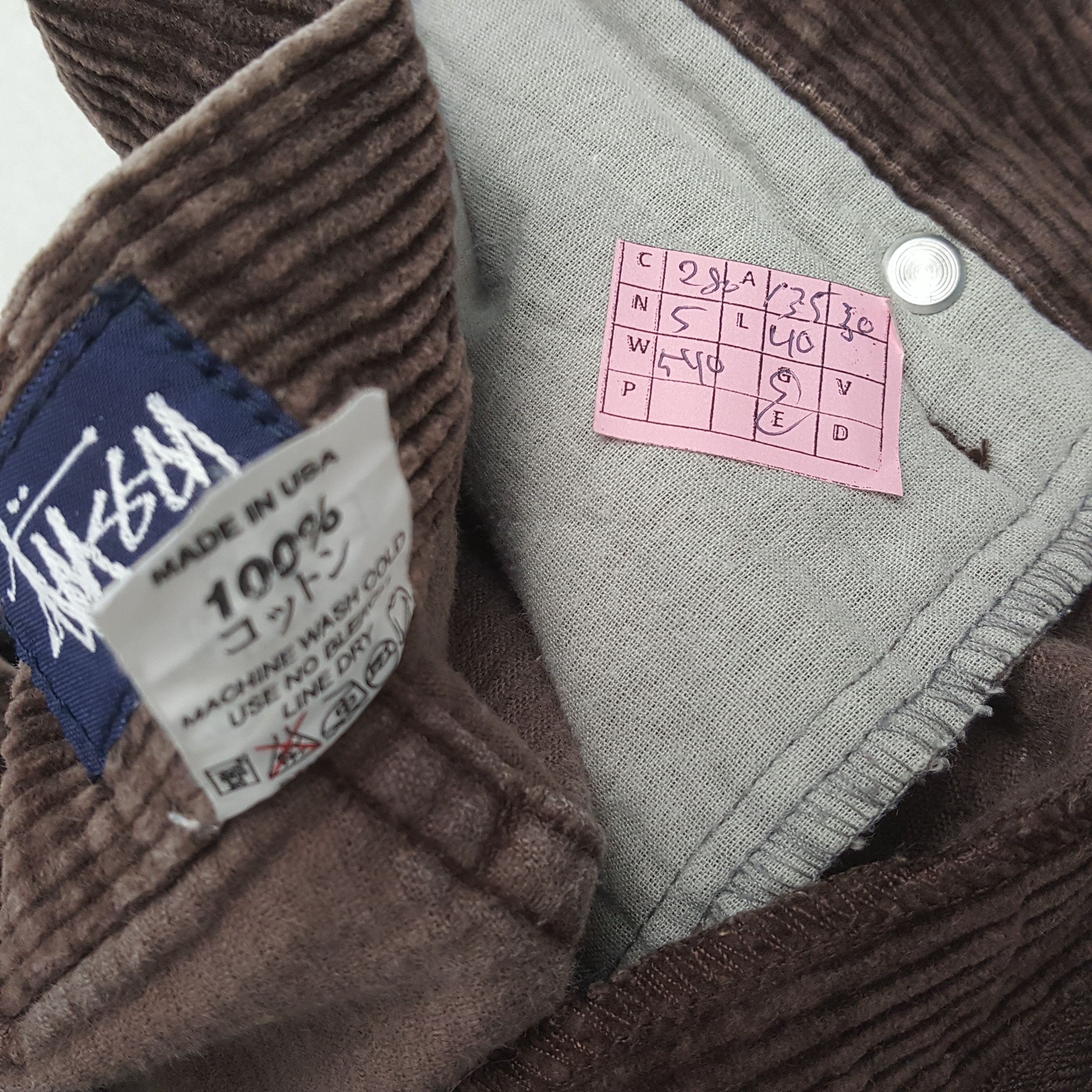 Stussy × Vintage STUSSY Streetwear Custom Art Corduroy Pant Size US 27 - 12 Thumbnail