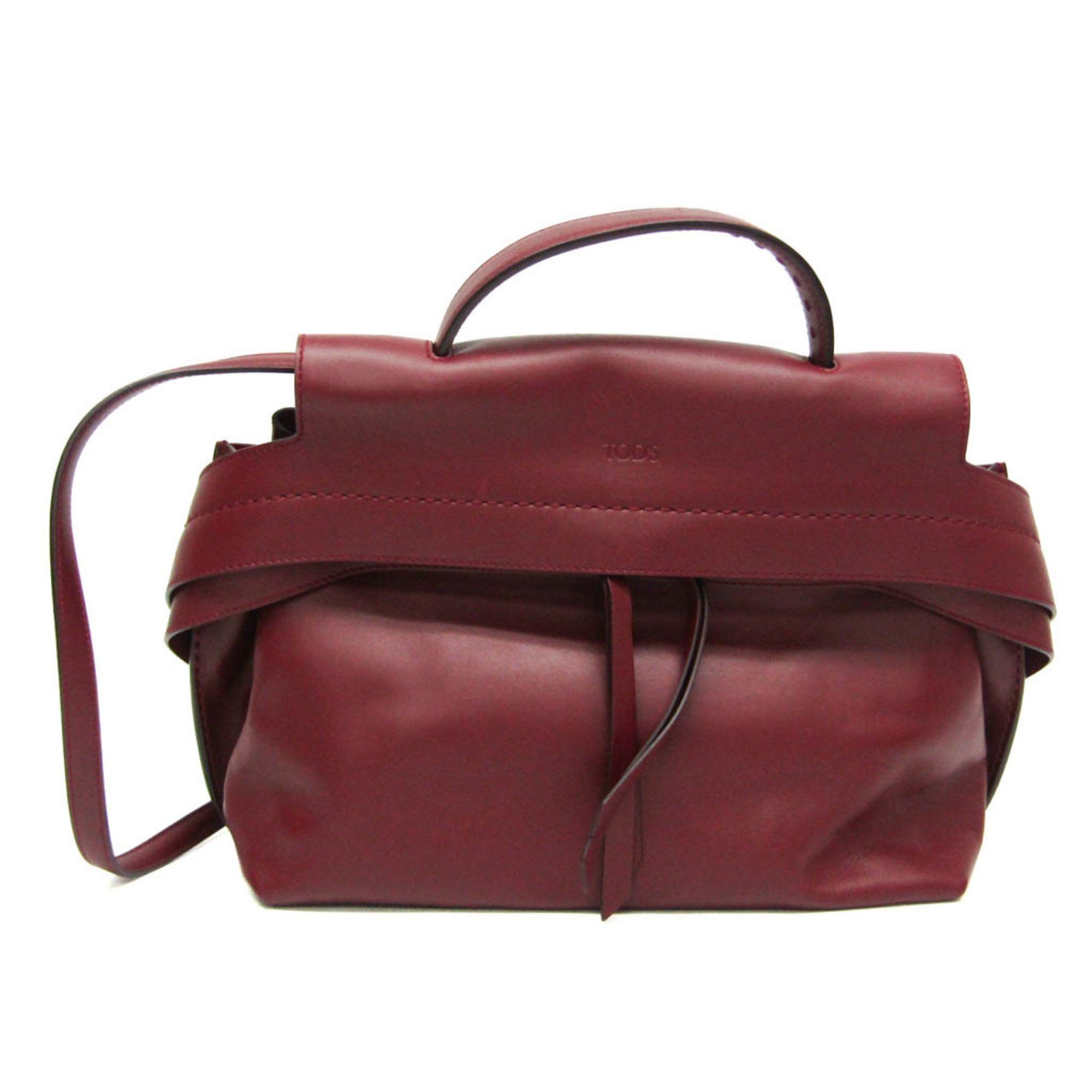 image of Tods Tod's Wave Women's Leather Handbag,shoulder Bag Bordeaux