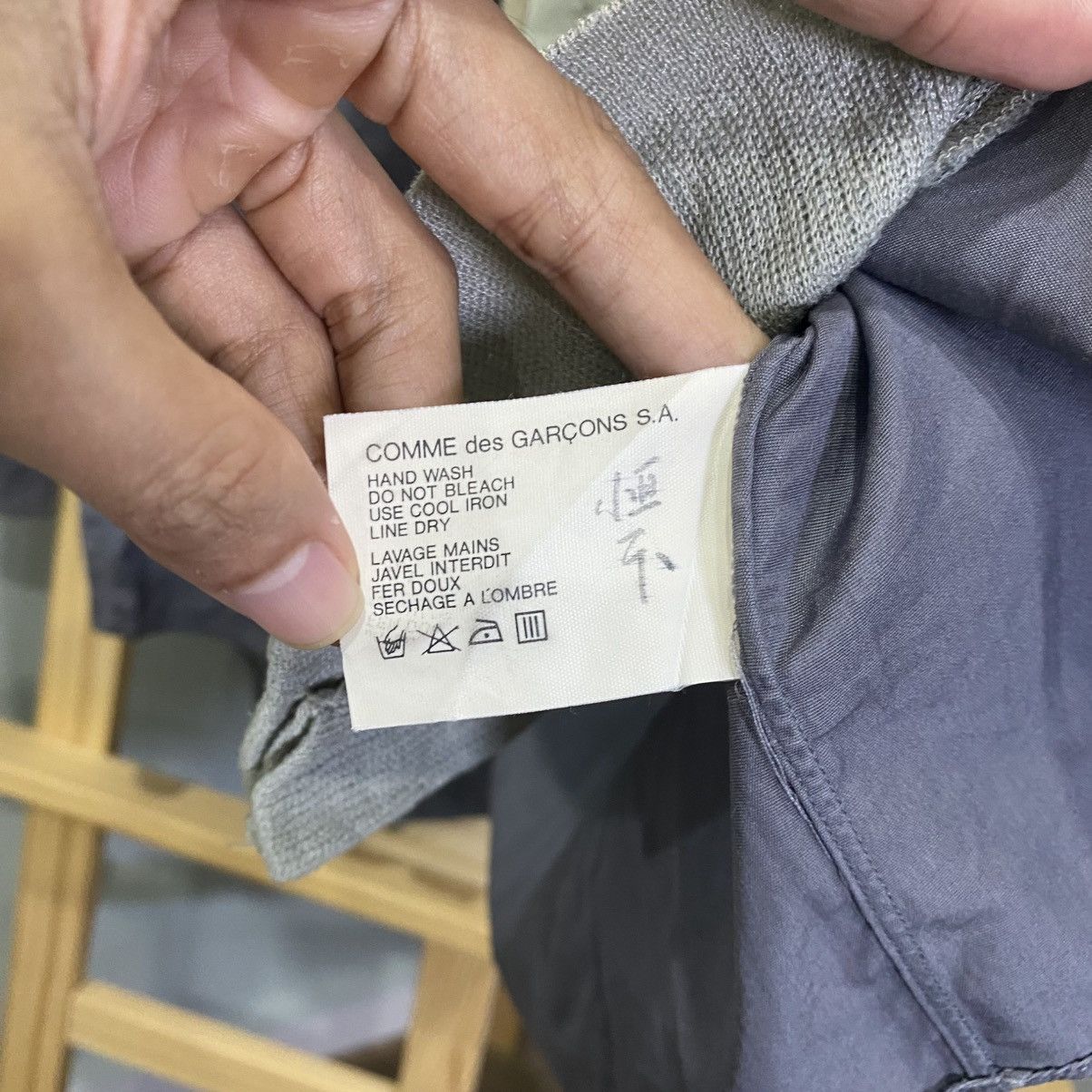 Comme des Garcons SHIRT Comme des Garcons SHIRT Panel Knit Inset Grey Button Down M Size US M / EU 48-50 / 2 - 11 Thumbnail