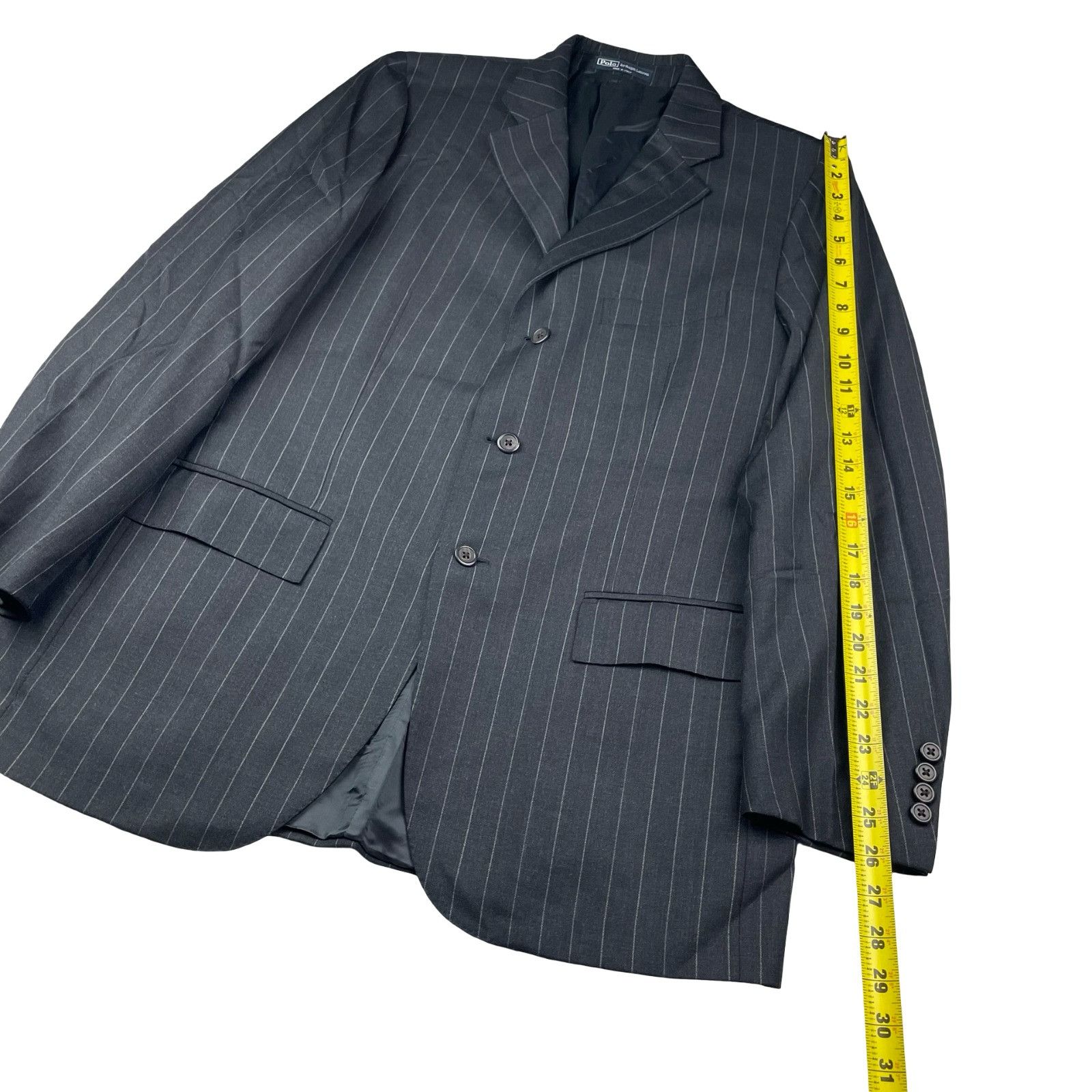 Polo Ralph Lauren VTG Polo Ralph Lauren Men’s 100% Wool 3-Button Blazer Gray S Size 42R - 11 Thumbnail