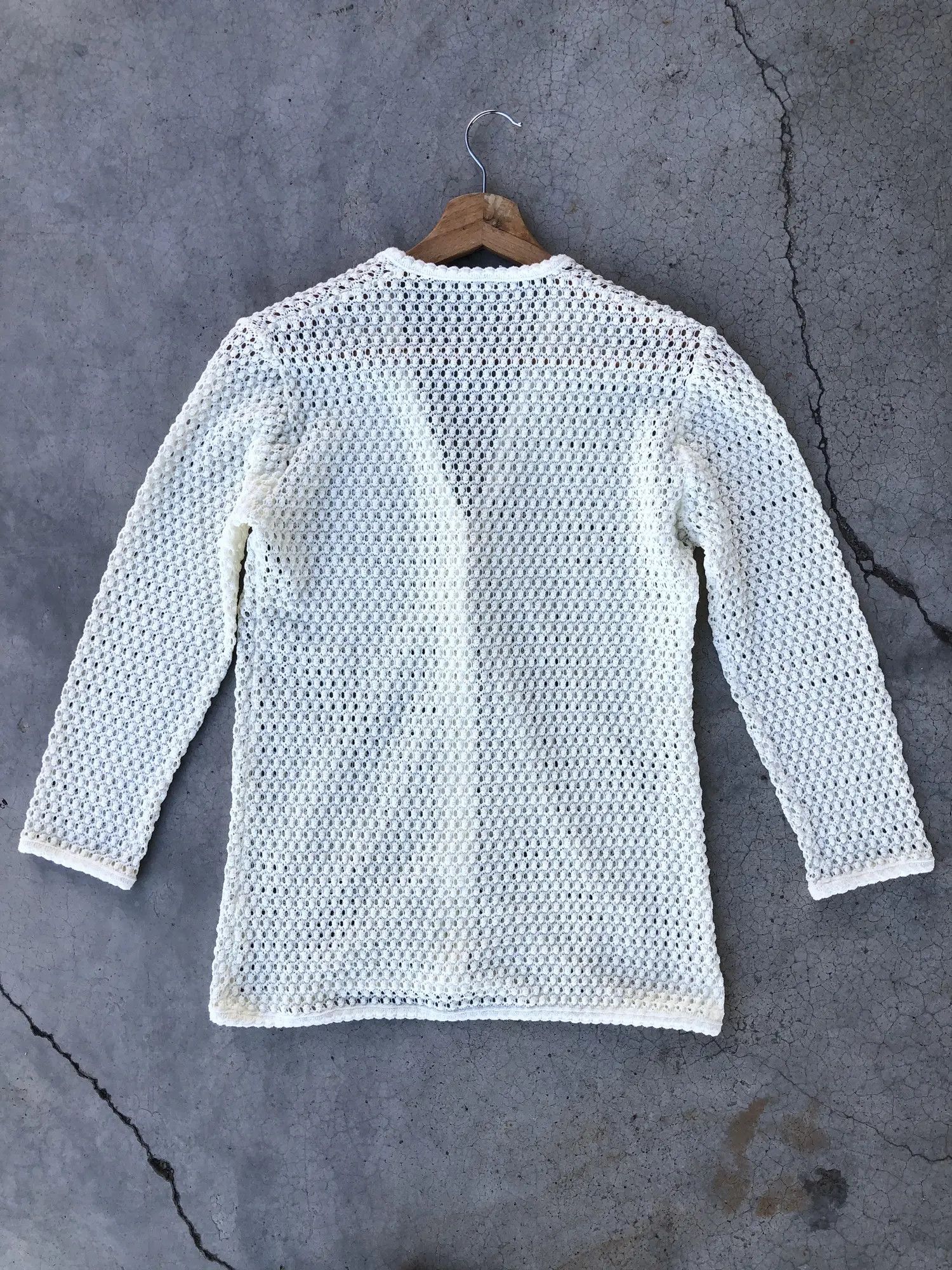 Aran Isles Knitwear Cardigan Crochet Mesh Net Sexy Jumper/Memeri Pattern Size US XS / EU 42 / 0 - 9 Thumbnail