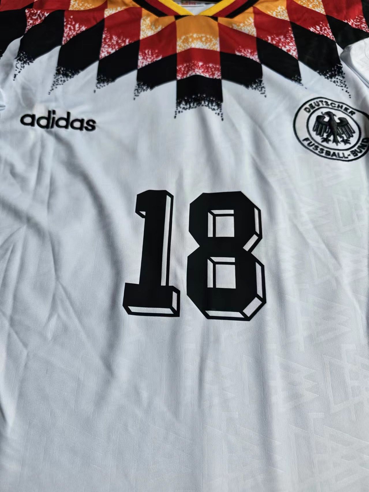 Adidas 1994 World Cup Germany #18 Klinsmann Jersey Size US XL / EU 56 / 4 - 3 Thumbnail