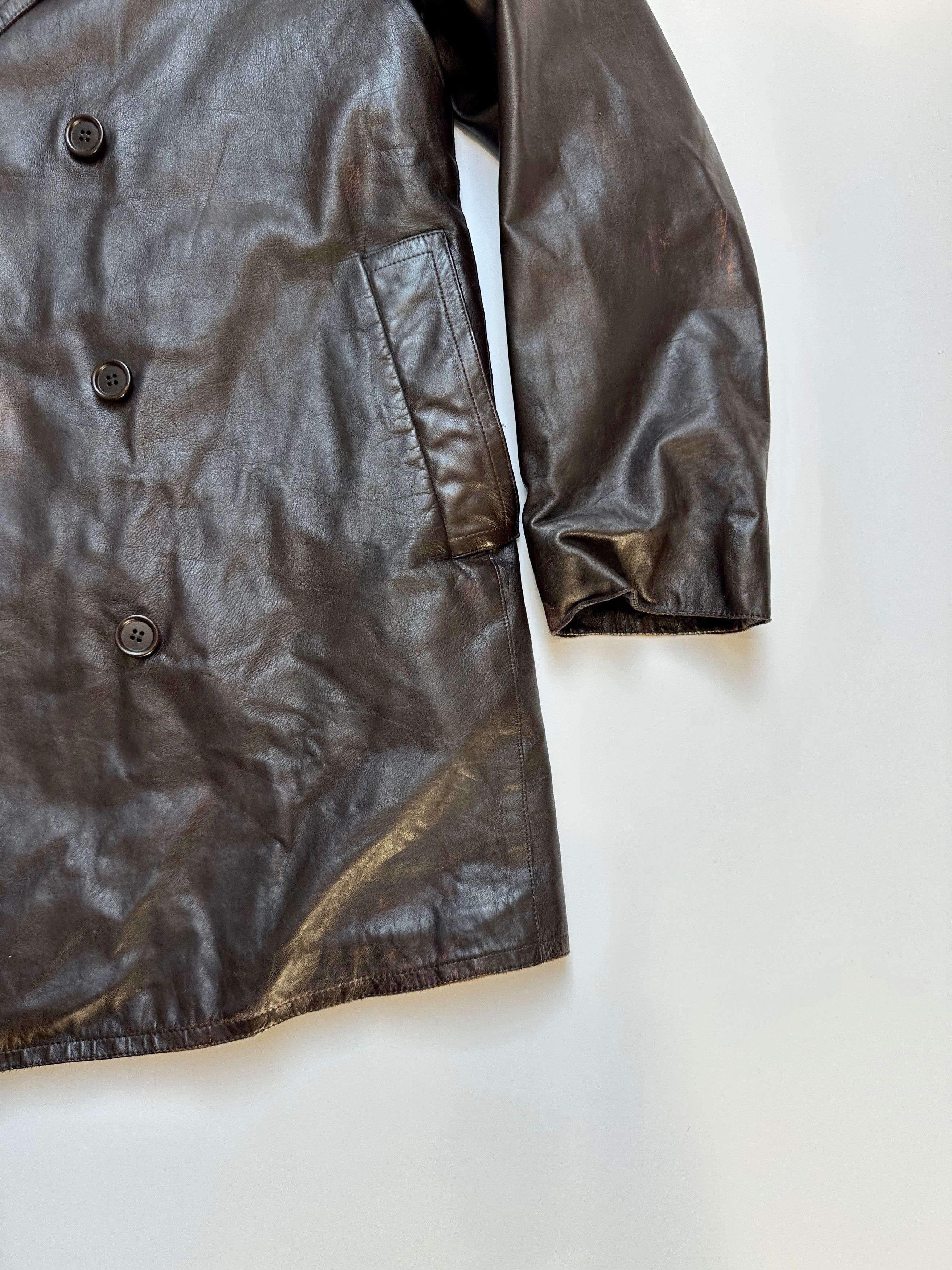 Costume National Costume National Brown Leather Coat jacket avant garde Size US M / EU 48-50 / 2 - 7 Thumbnail