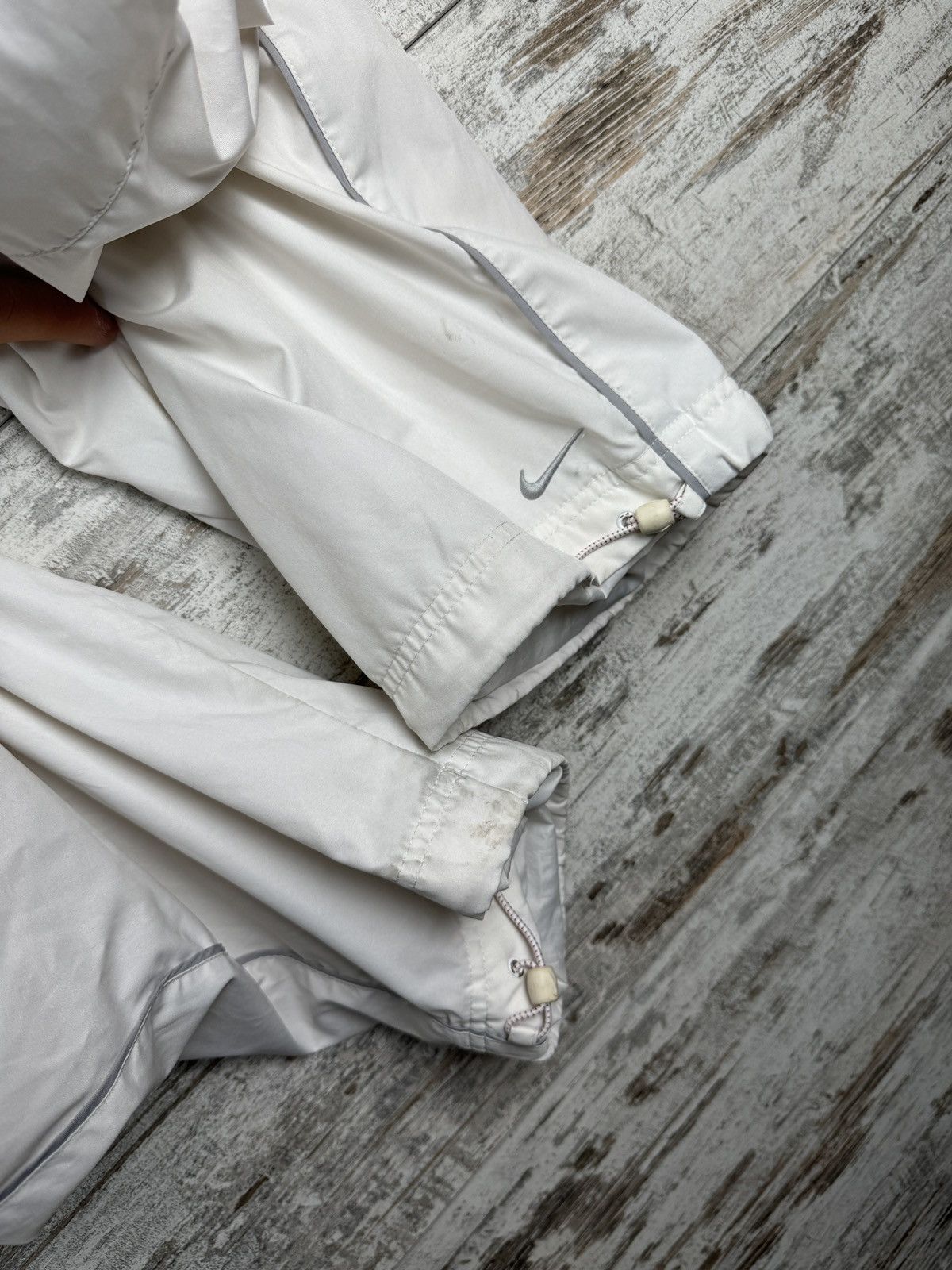 Nike × Vintage Mens Vintage Nike white drill pants swoosh sweatpants rare Size US 34 / EU 50 - 23 Thumbnail