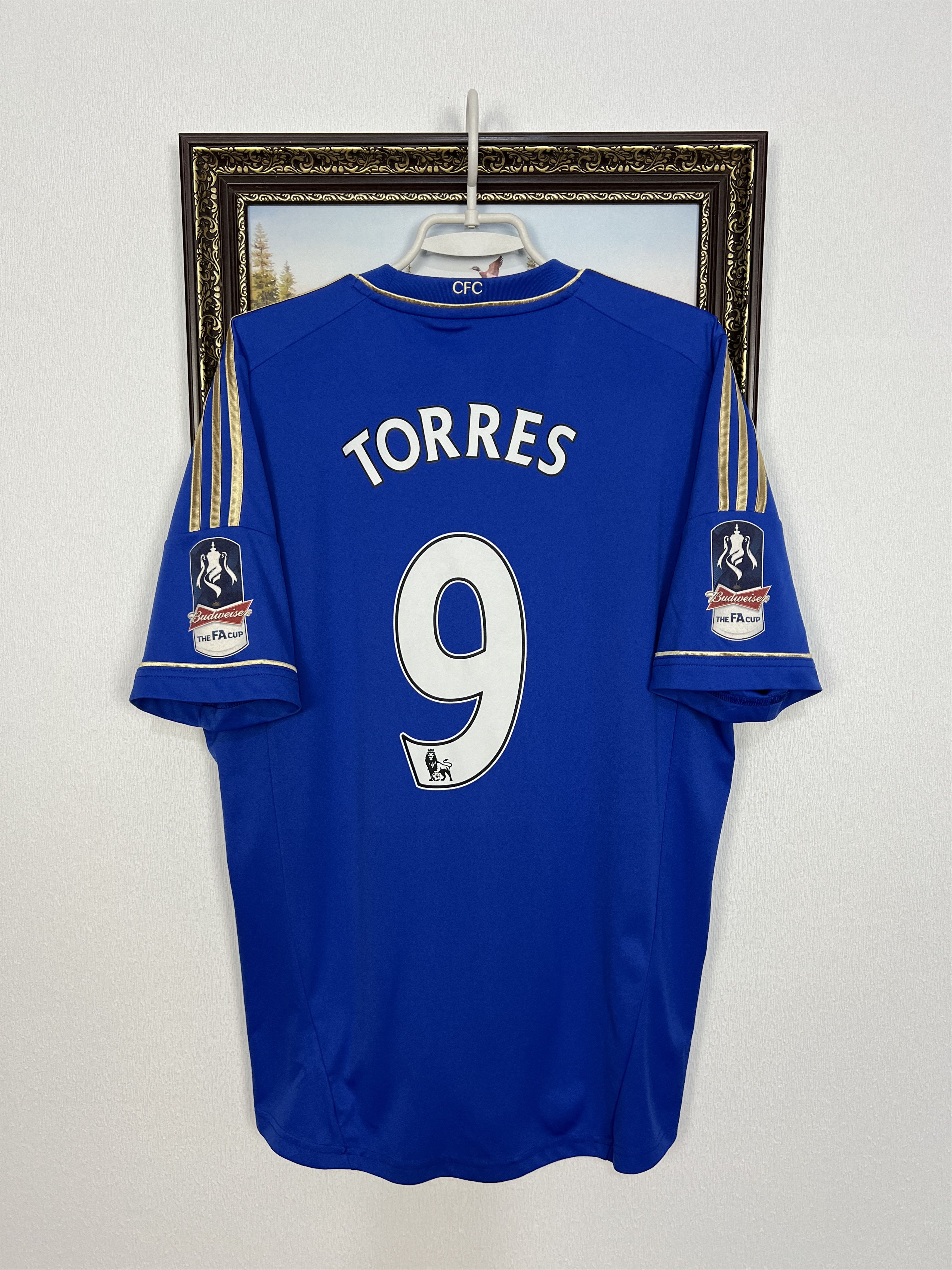 Adidas Chelsea football shirt Soccer #9 Torres Issue Cup Jersey Size US L / EU 52-54 / 3 - 1 Thumbnail