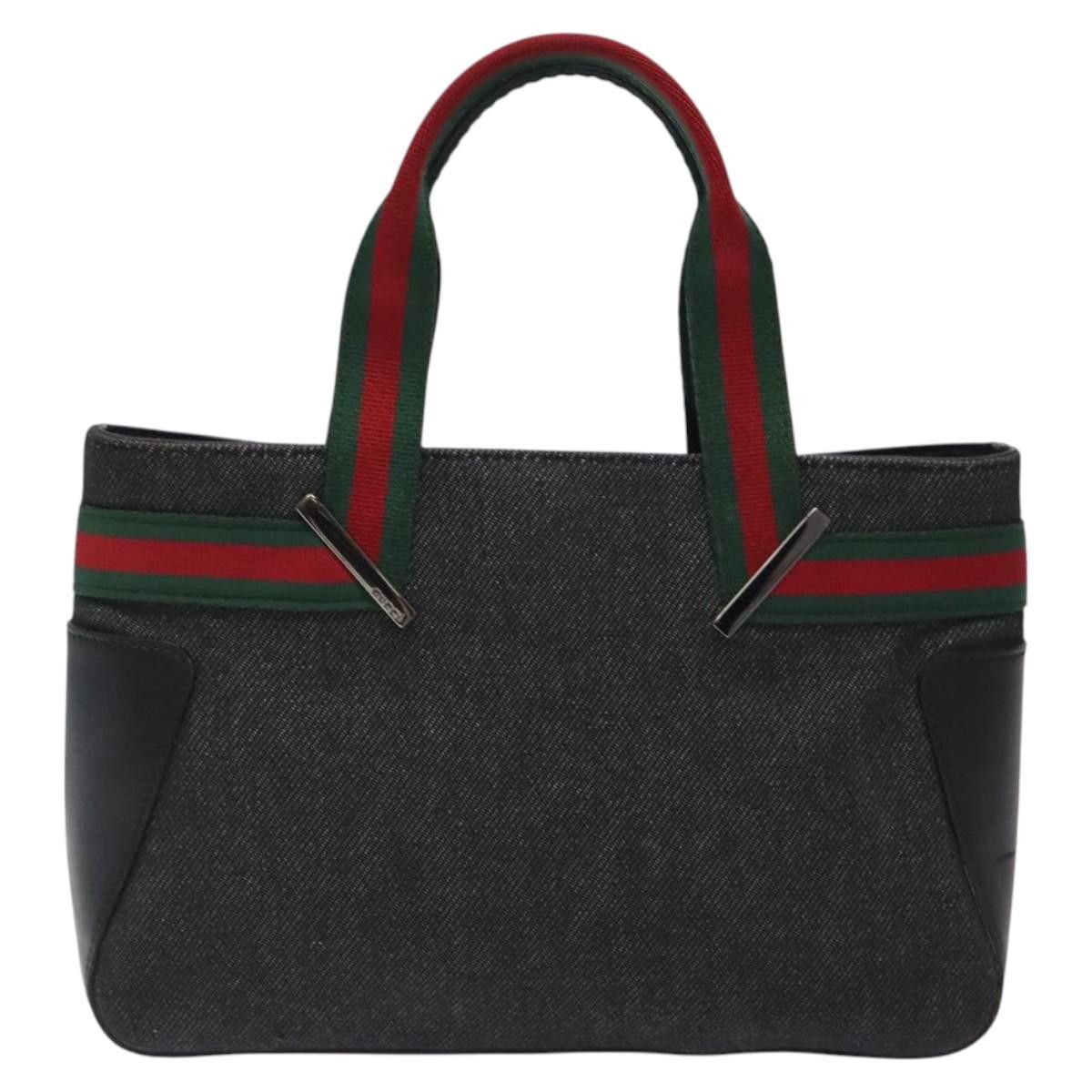 Gucci GUCCI Web Sherry Line Hand Bag Canvas Black Size ONE SIZE - 3 Thumbnail