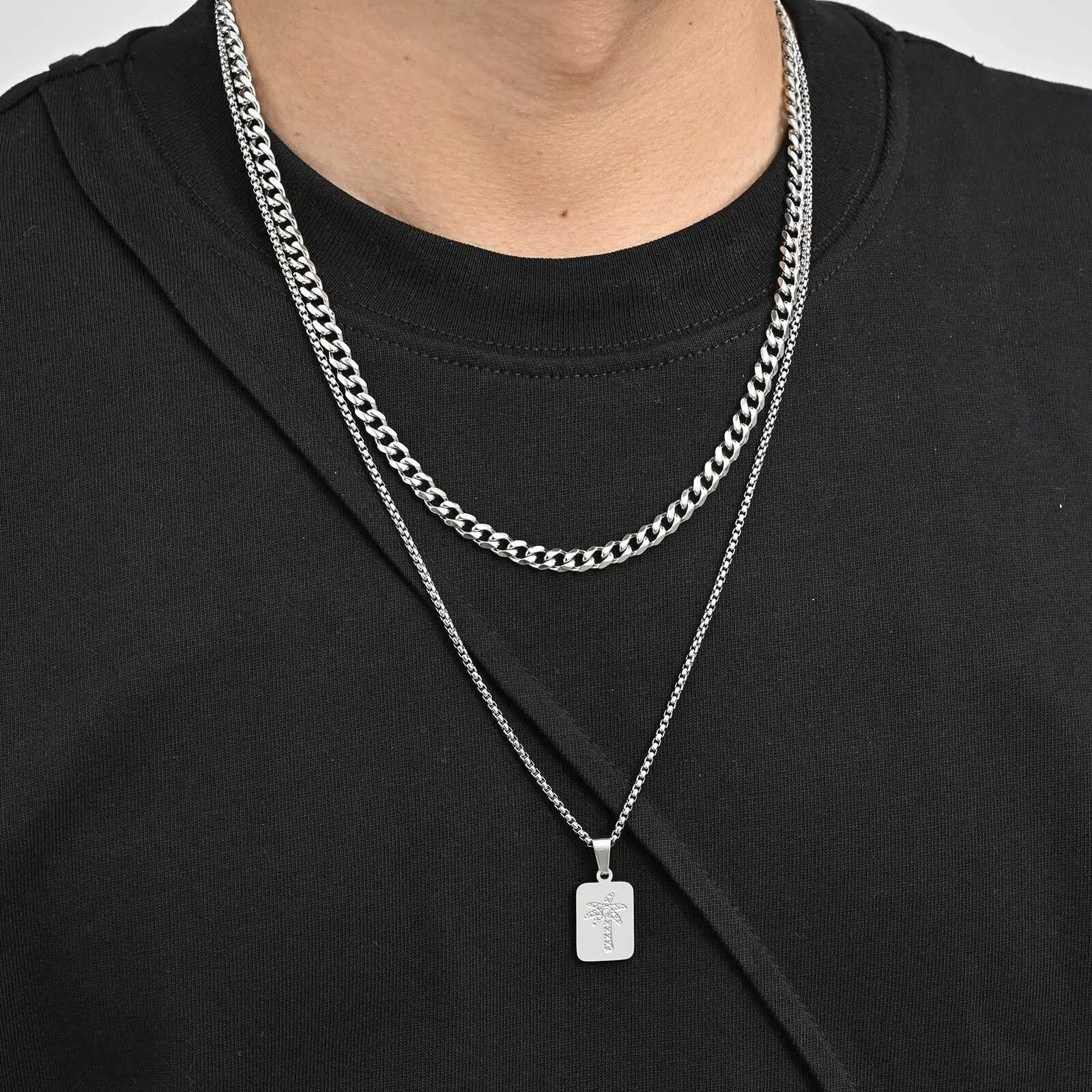 Vintage Stylish Men's Layered Necklace Size ONE SIZE - 2 Thumbnail