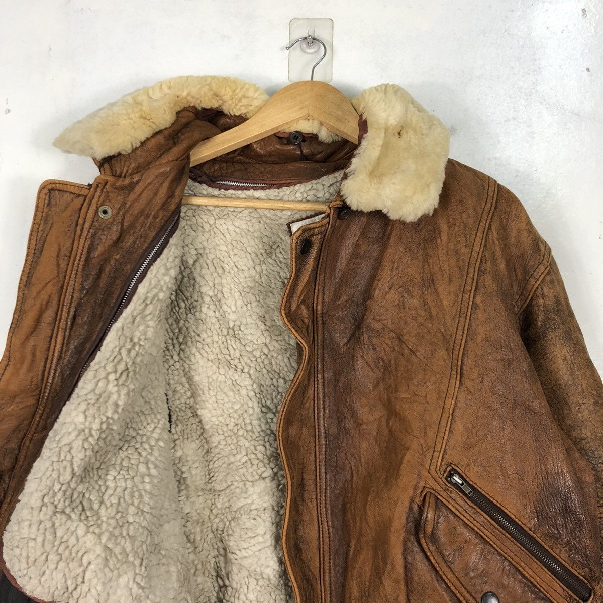 Vintage Mens Robbo Leather Military Jacket Size US M / EU 48-50 / 2 - 10 Thumbnail