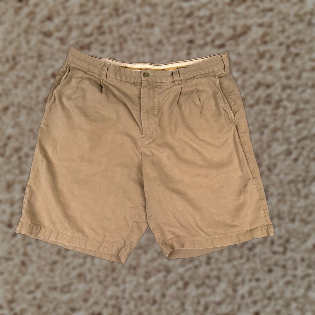 Tommy Bahama Tommy Bahama Shorts Adult 36 Beige Silk Pleated Beach Travel Vacation Golf 38x9 Mens Size US 36 / EU 52 - 1 Thumbnail