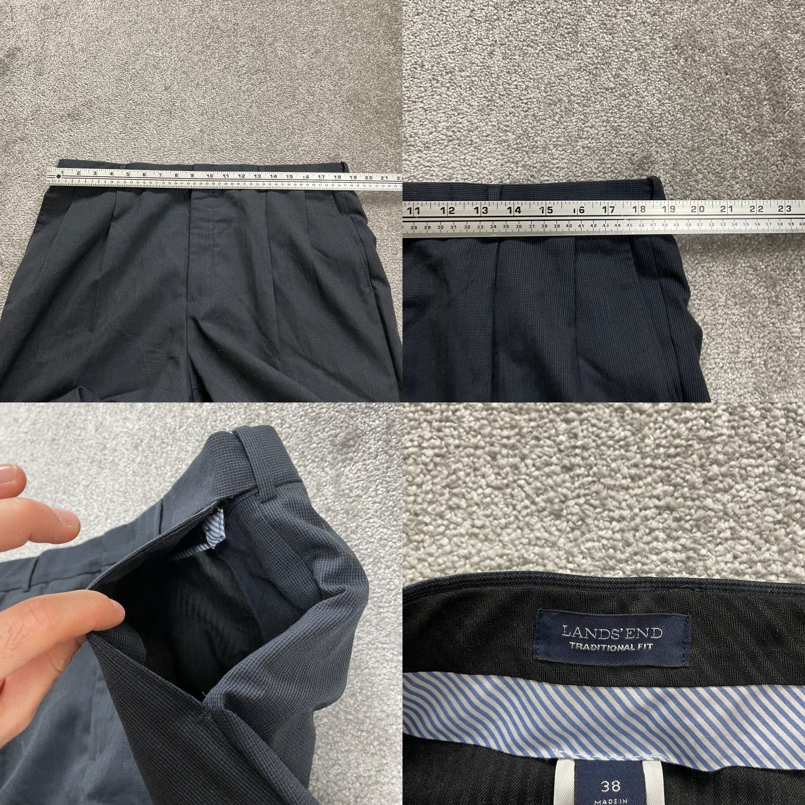 Lands' End VINTAGE Lands' End Wool Dress Pants Mens 38 Gray Straight Fit Business Casual Formal 30in Size US 38 / EU 54 - 8 Thumbnail