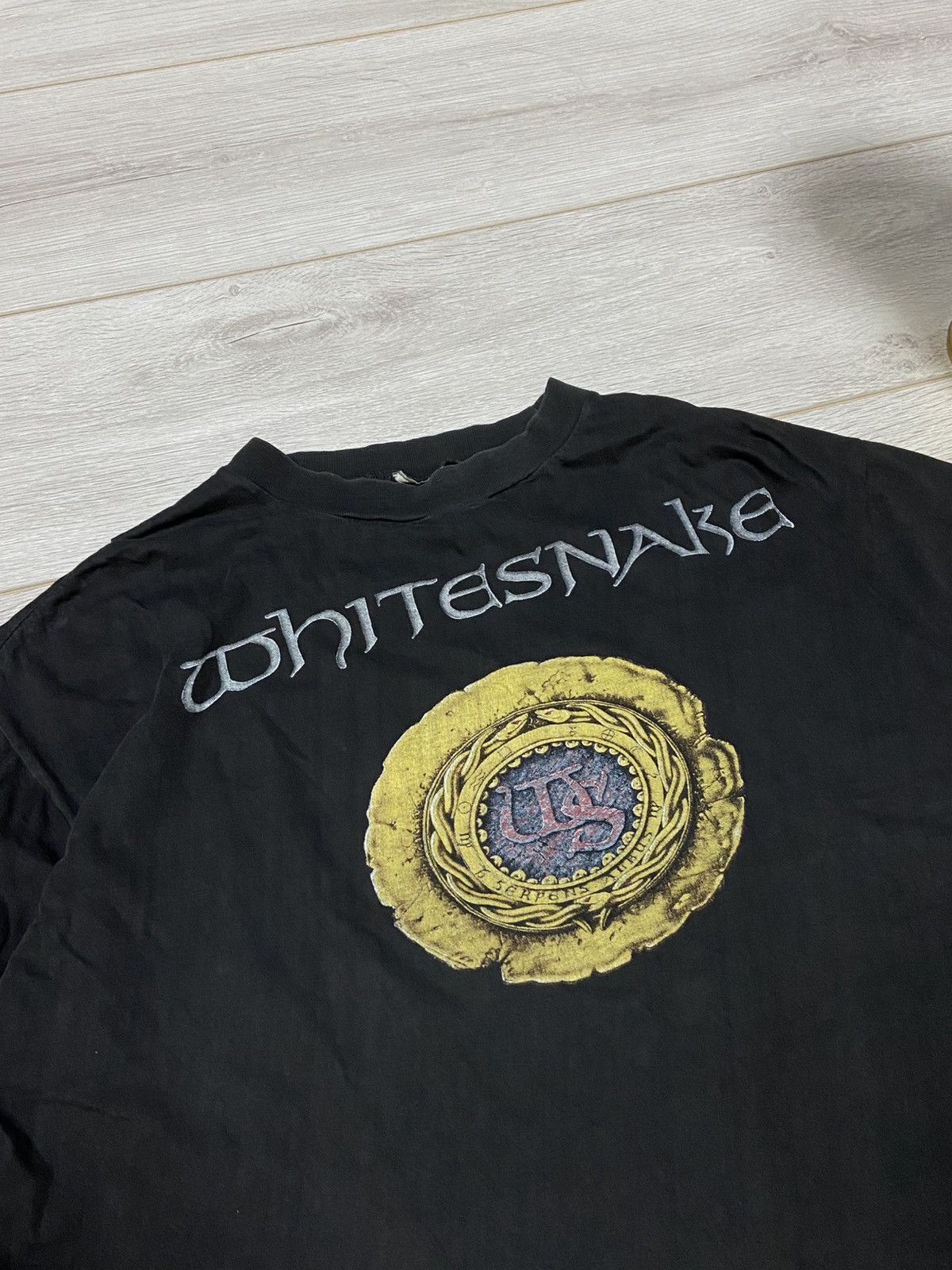 Vintage White snake single stitch big print rock t-shirt Size US M / EU 48-50 / 2 - 3 Thumbnail