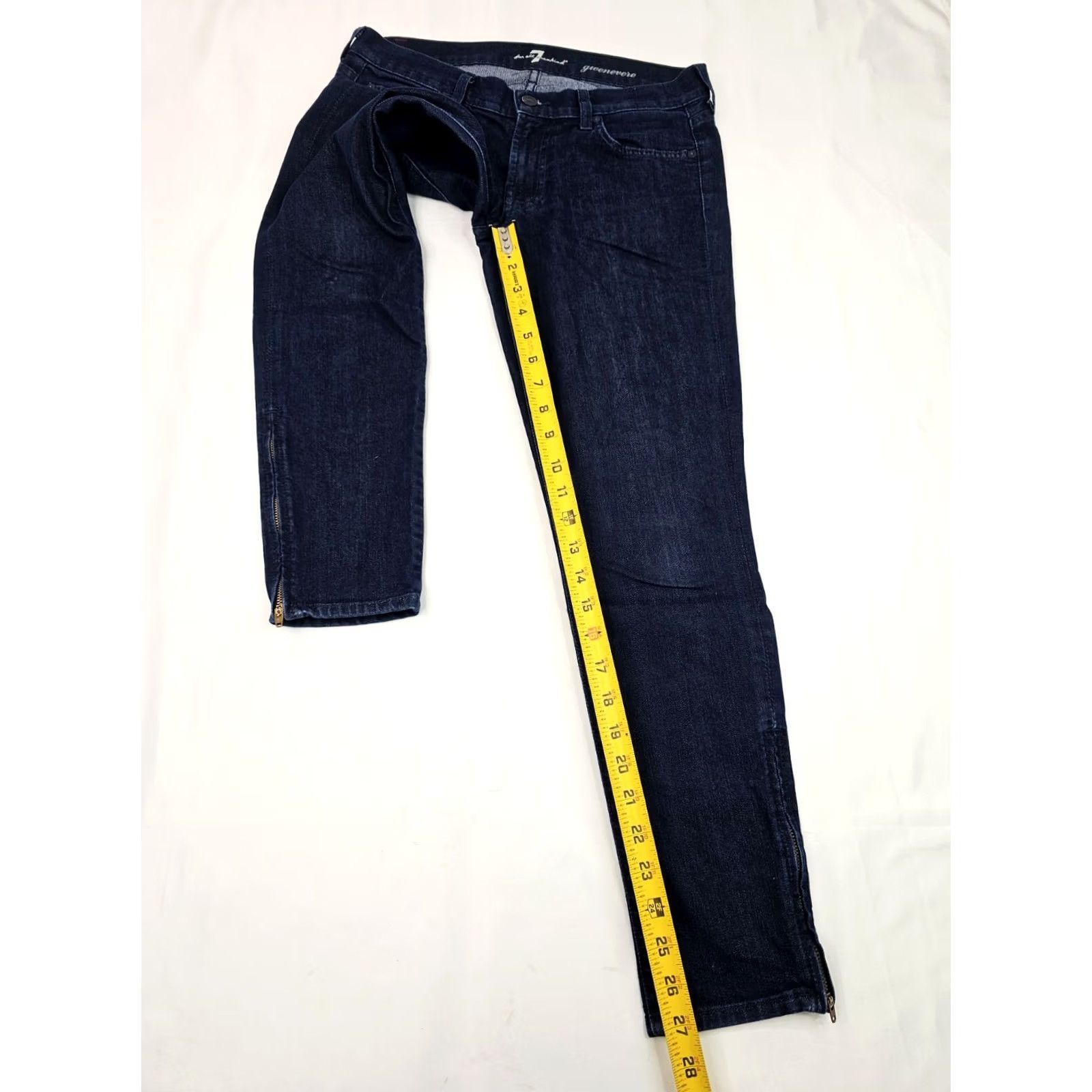7 For All Mankind 7 For All Mankind Gwenevere Jeans Women 26 Slim Ankle Skinny Blue Stretch Denim EUC Zip Cuffs 5-Pocket Size 26 Womens Urban Vintage N/A Size 26" / US 2 / IT 38 - 4 Thumbnail