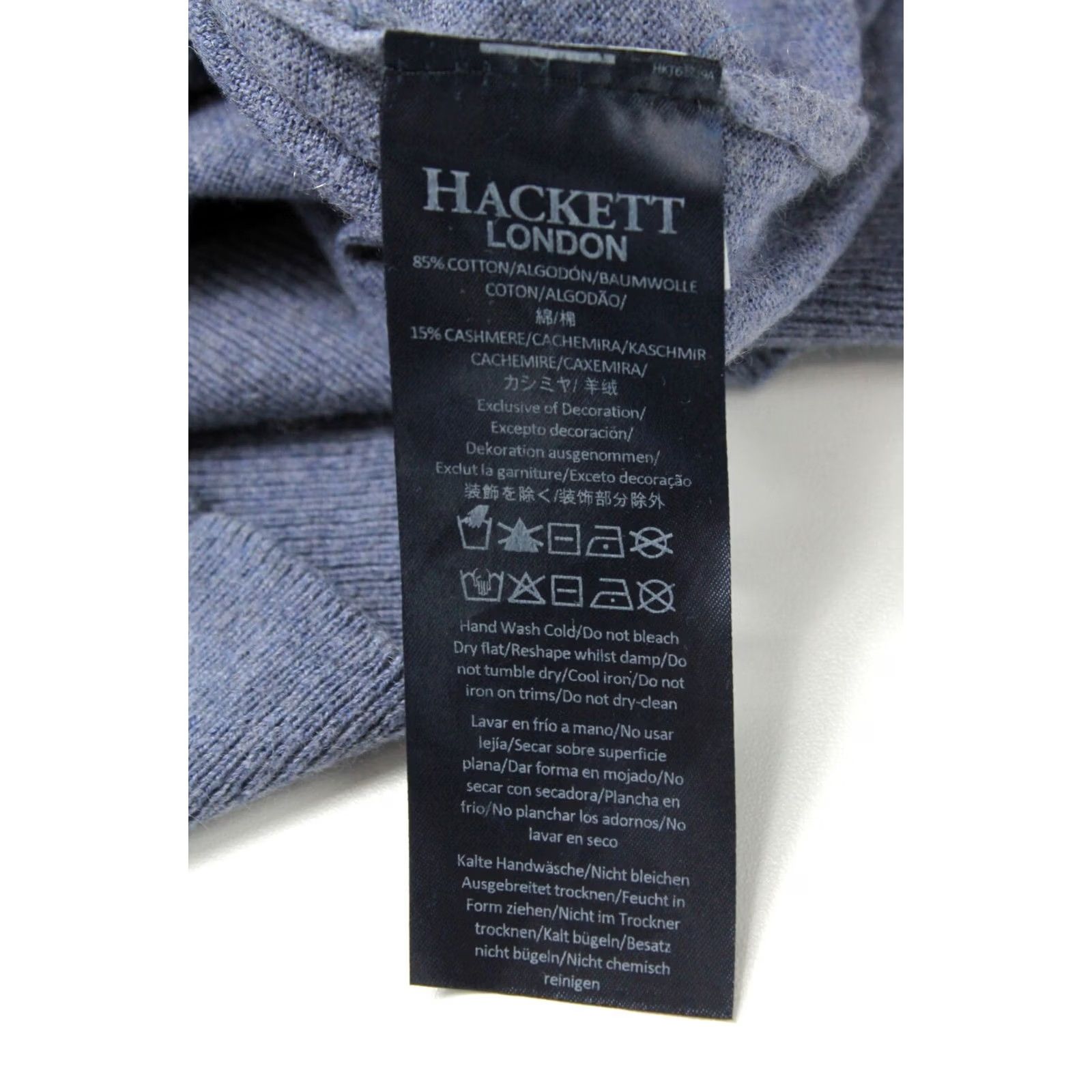Hackett Hackett Jumper Melange Cott Cash Hzip Pullover Men XS Long Sleeve Elbow Patches Blue Size US XS / EU 42 / 0 - 6 Thumbnail