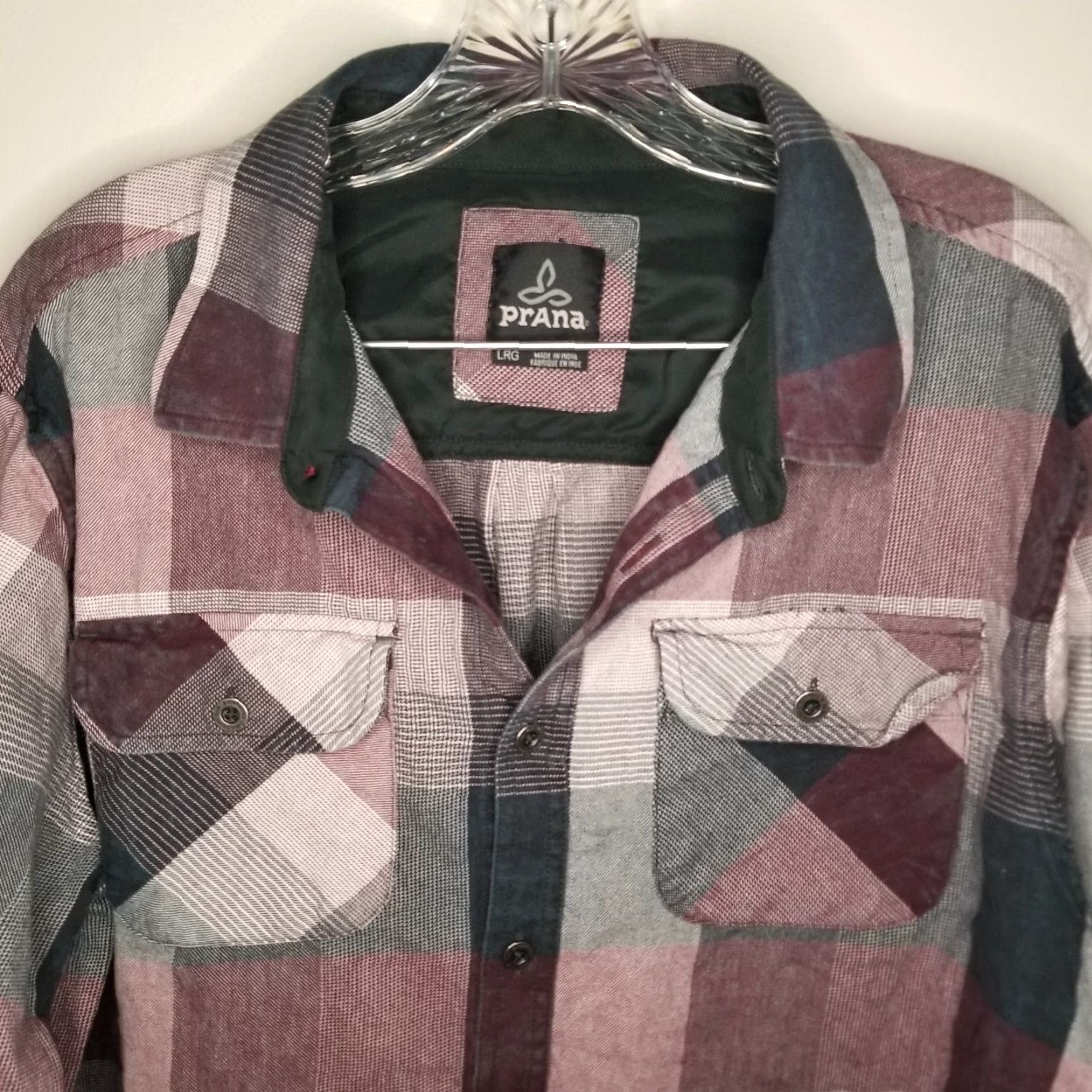 Prana Prana Mens Red Black Long Sleeve Button-Up Size L Size US L / EU 52-54 / 3 - 2 Thumbnail