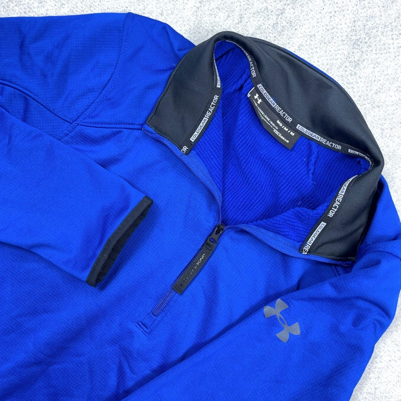 Under Armour Under Armour ColdGear Reactor Sweater Men Medium Royal Blue Pullover Quarter Zip Size US M / EU 48-50 / 2 - 2 Thumbnail